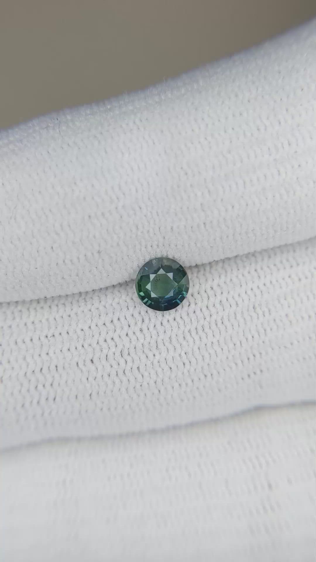 0.47 Ct. Bluish Green Sapphire from Madagascar Size Video