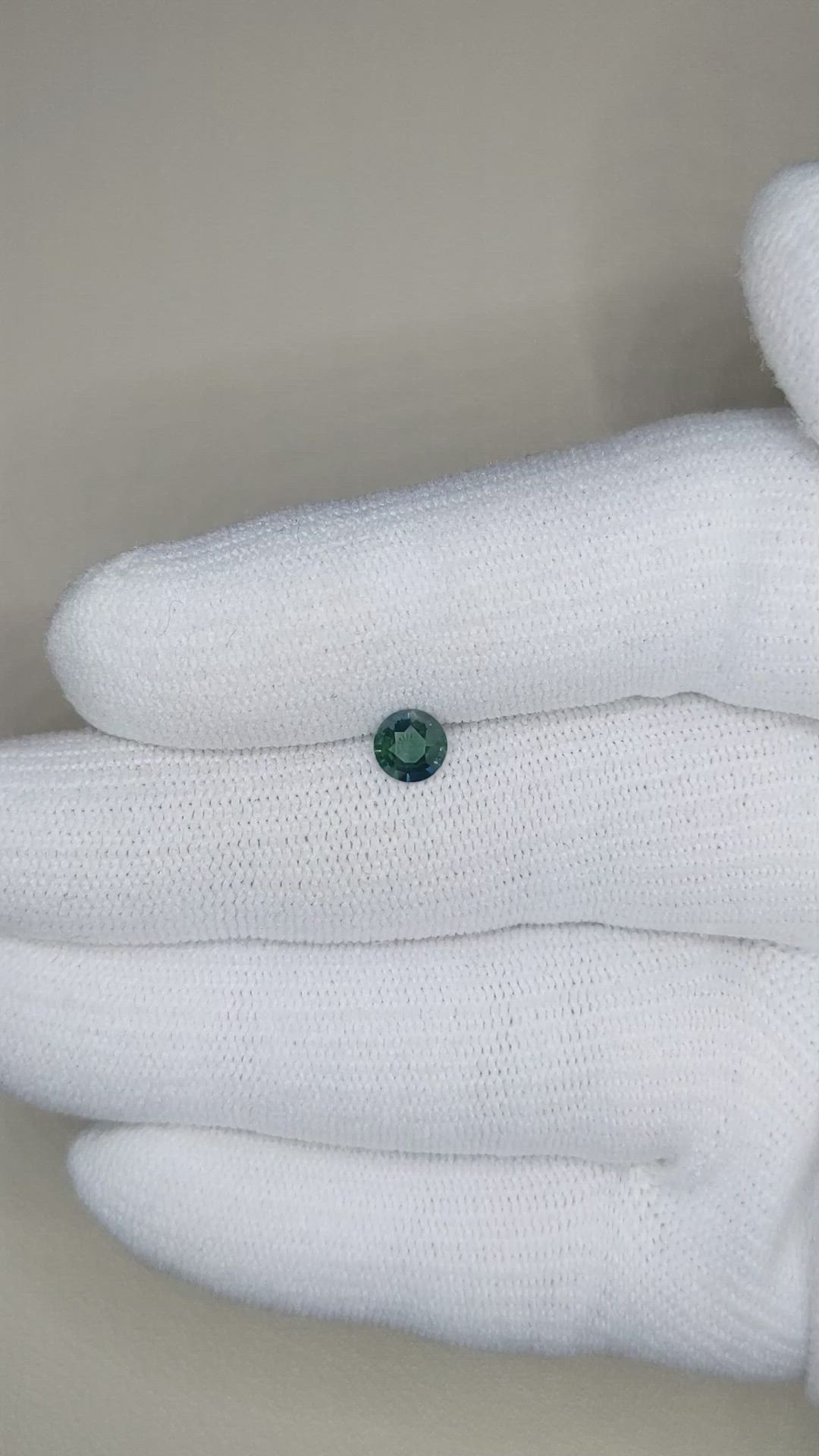 0.47 Ct. Bluish Green Sapphire from Madagascar Size Video