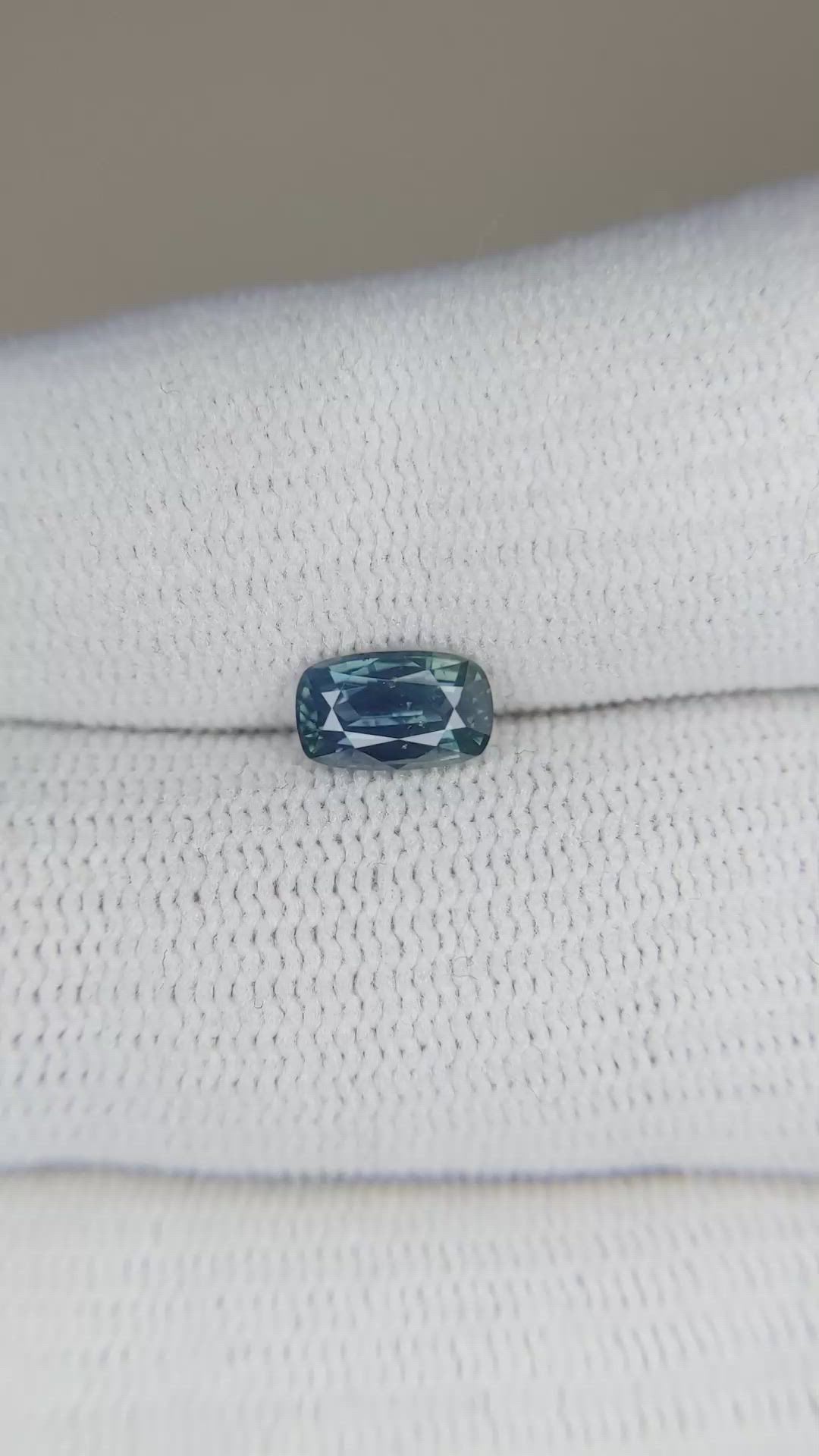 0.96 Ct. Bluish Green Sapphire from Madagascar Size Video