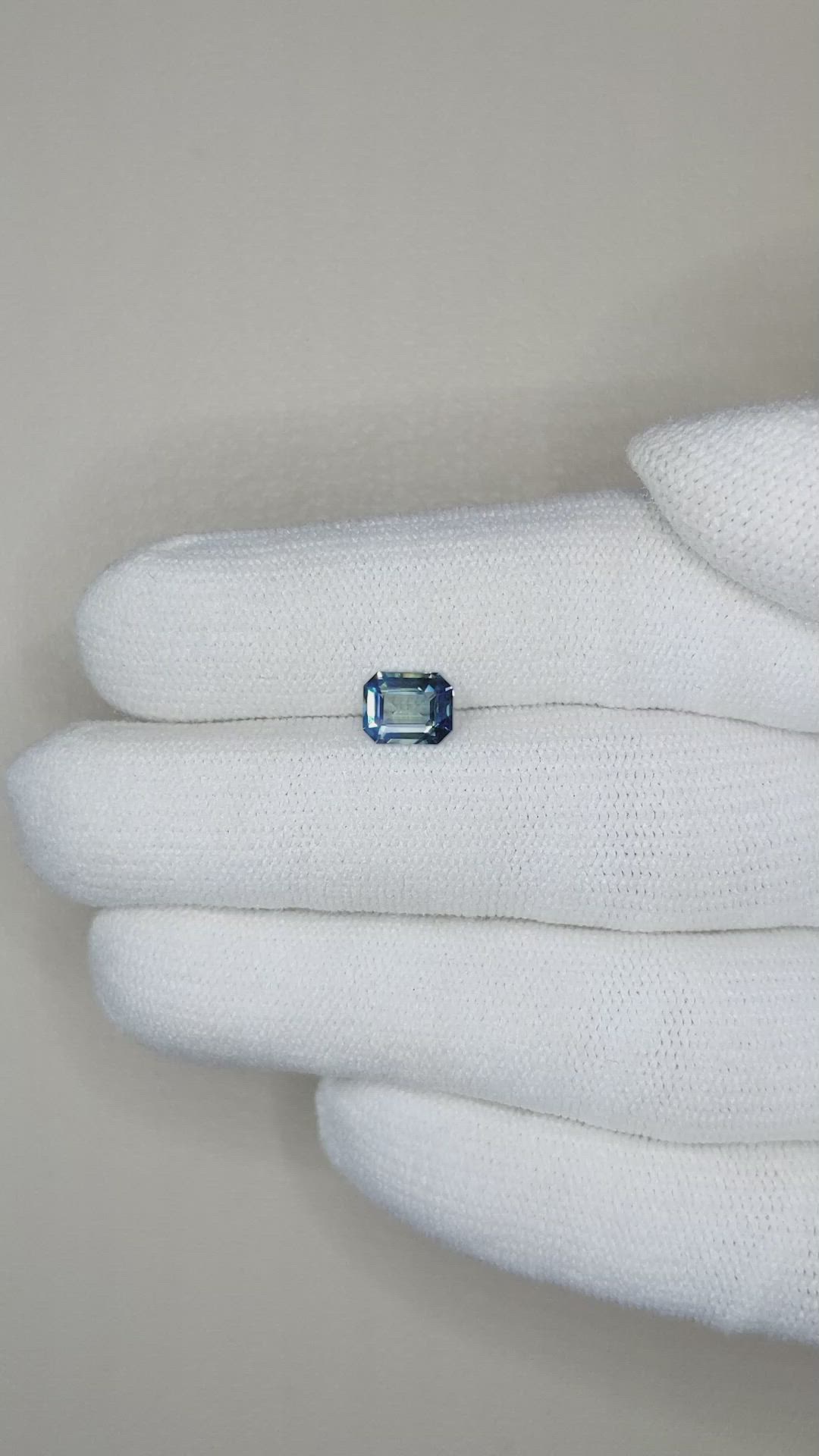 1.12 Ct. Greenish Blue Sapphire from Madagascar Size Video