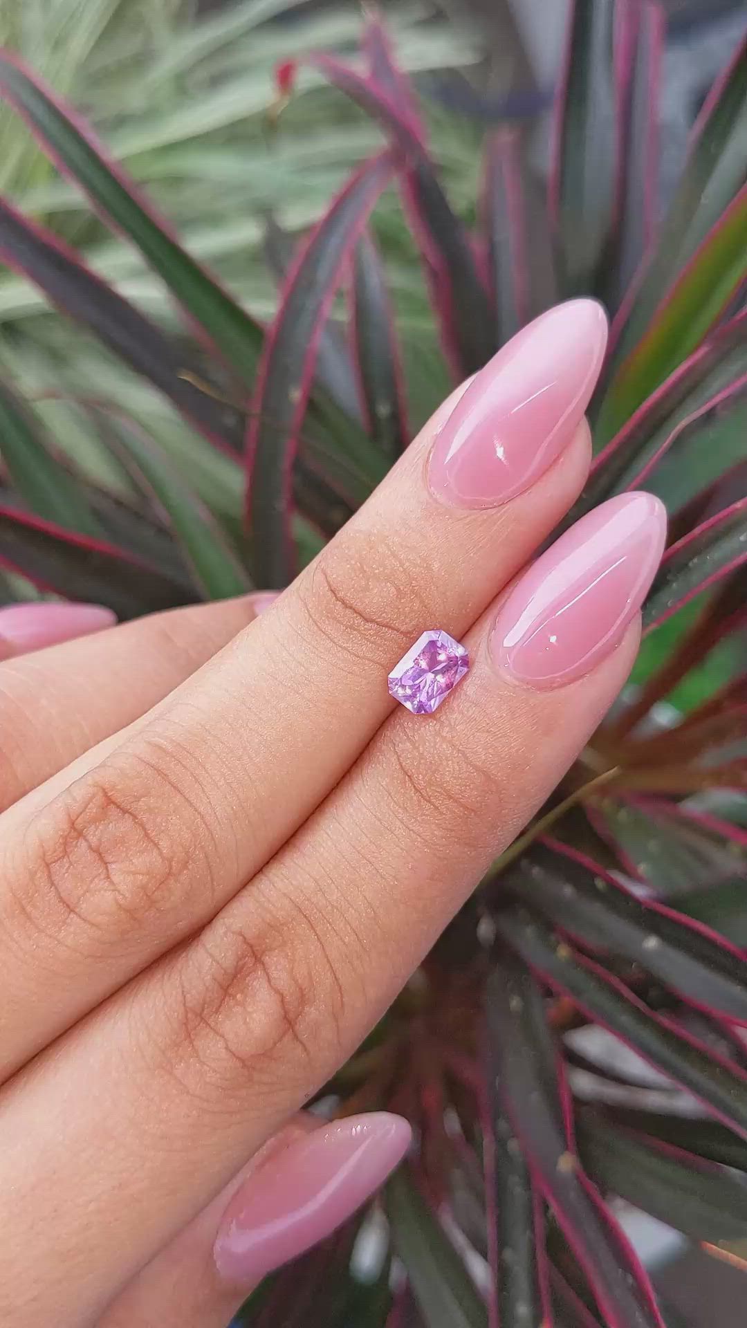 1.12 Ct. Purplish Pink Sapphire from Tanzania Size Video