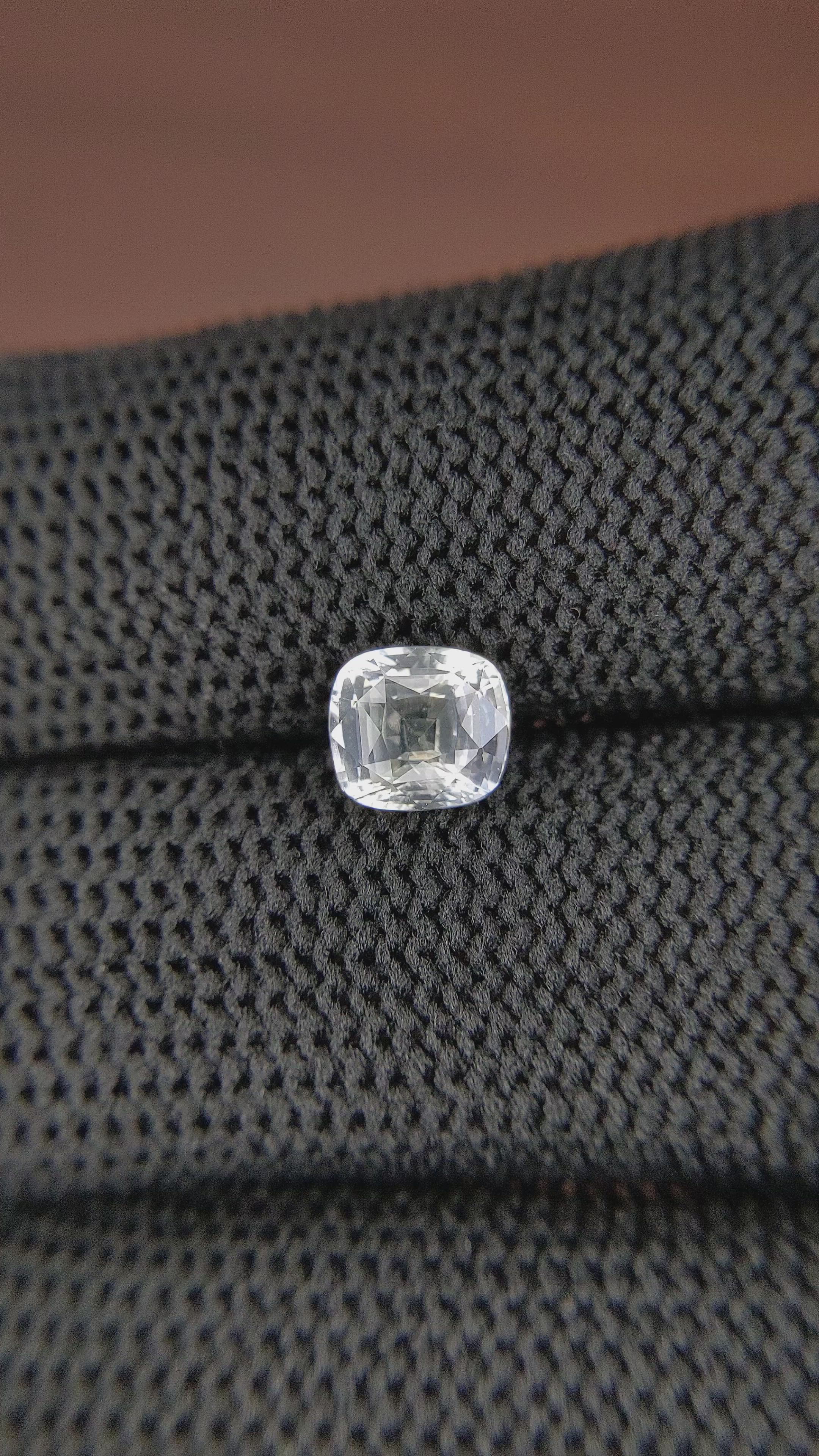 1.78 Ct. White Sapphire from Ceylon (Sri Lanka) Size Video