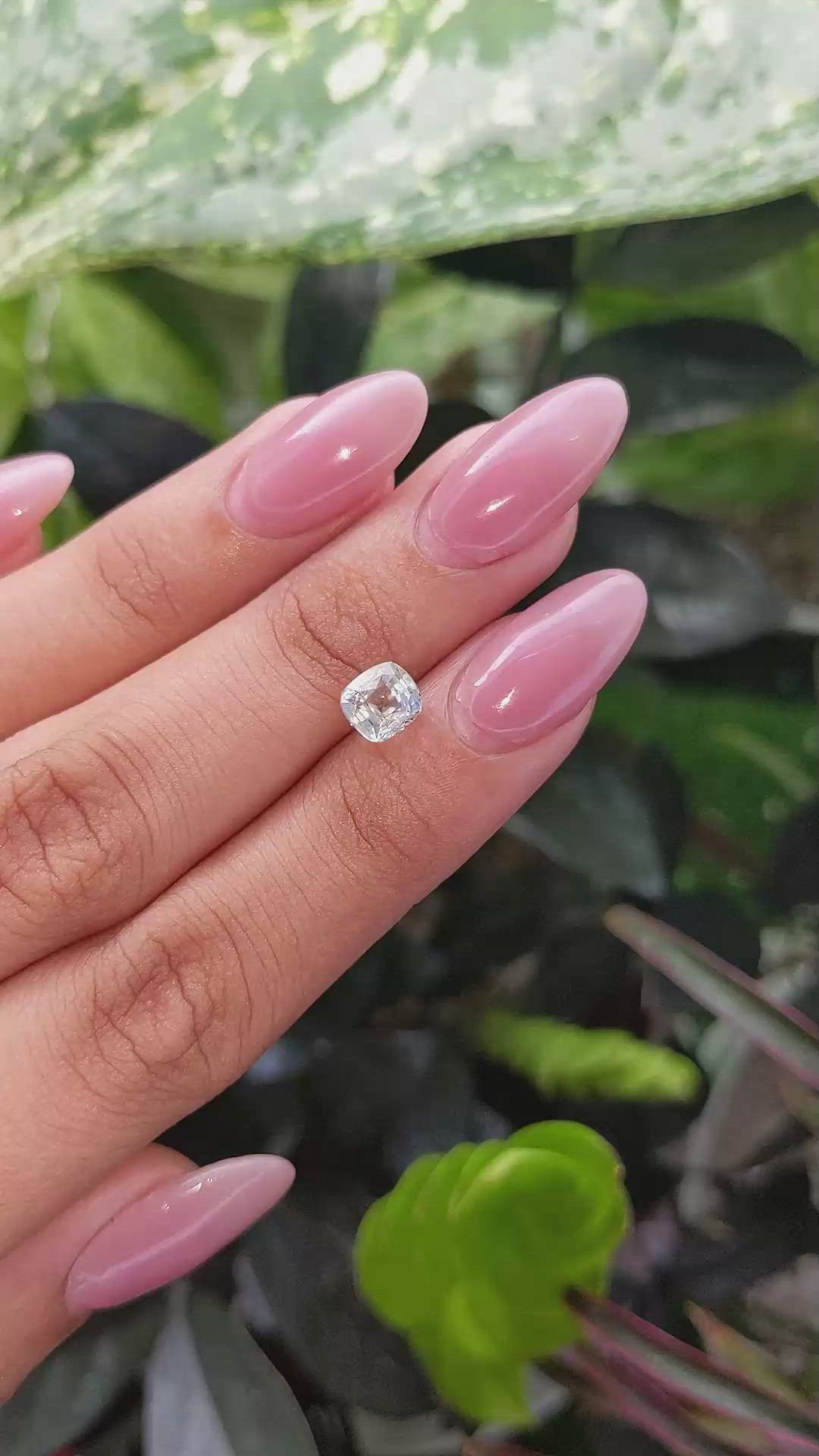 1.78 Ct. White Sapphire from Ceylon (Sri Lanka) Size Video