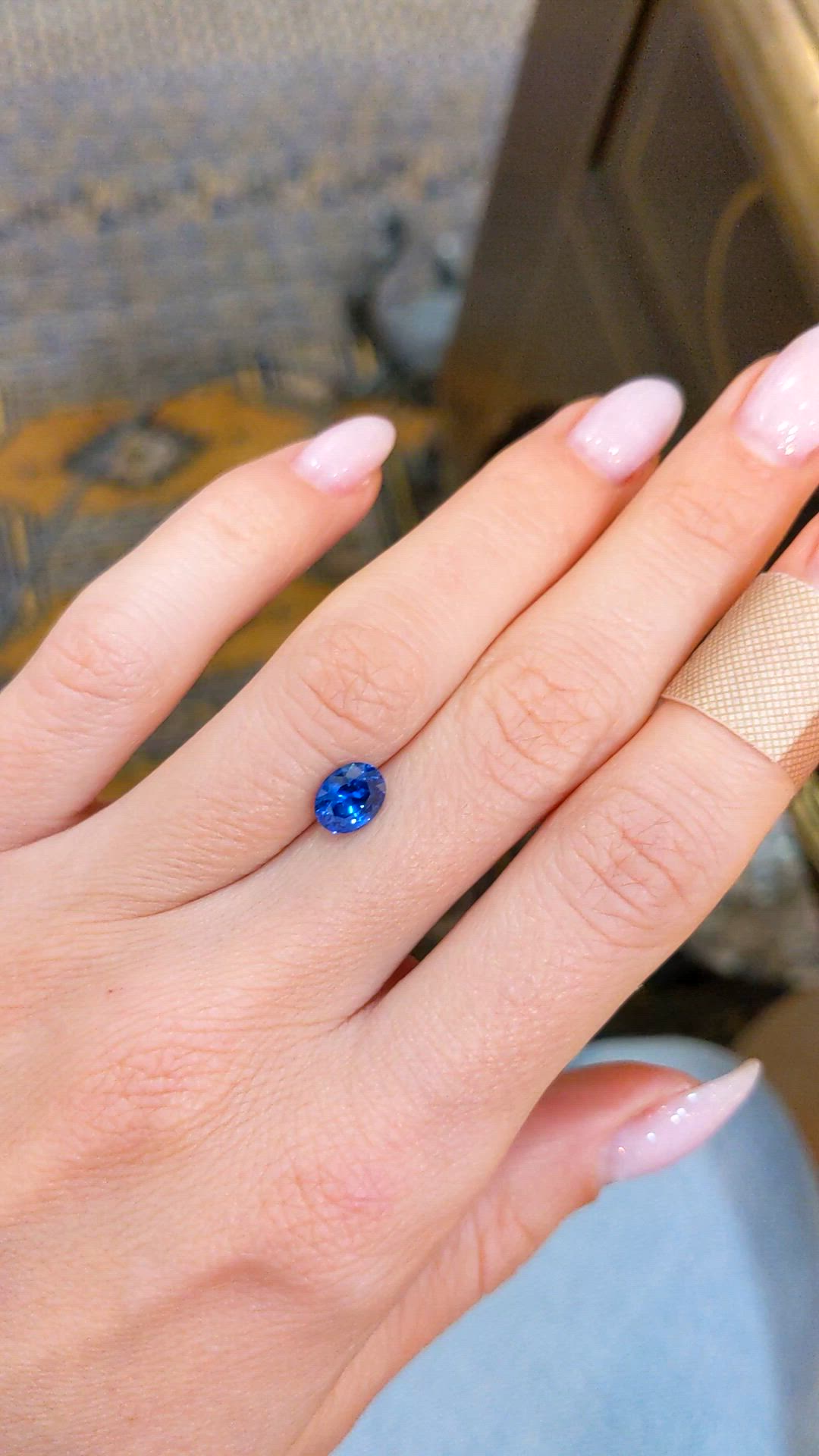 1.34 Ct. Blue Sapphire from Ceylon (Sri Lanka) Size Video