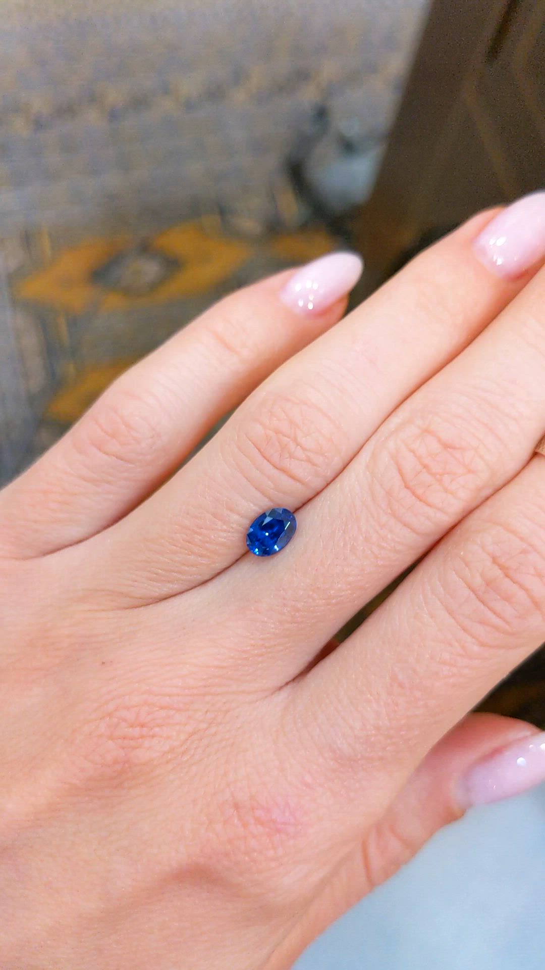 0.95 Ct. Blue Sapphire from Ceylon (Sri Lanka) Size Video