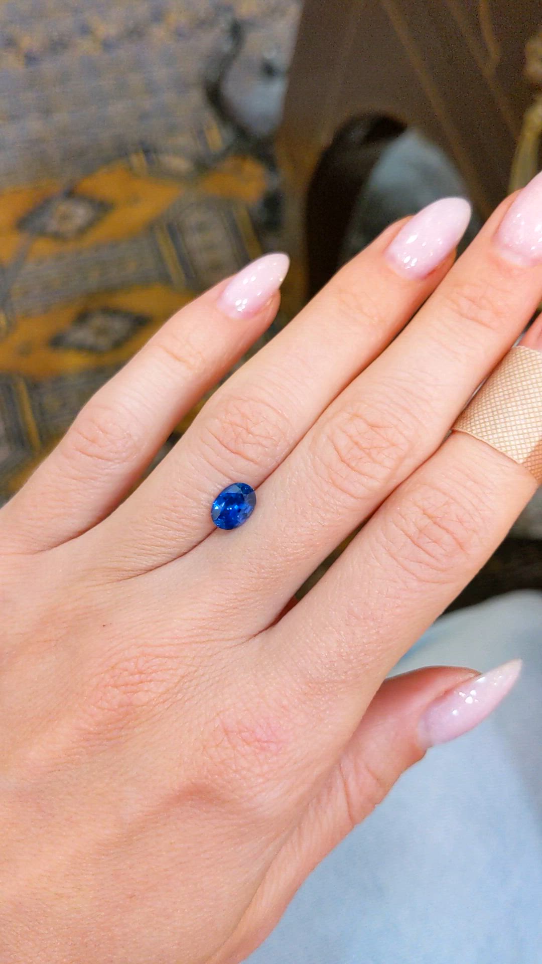 1.20 Ct. Blue Sapphire from Ceylon (Sri Lanka) Size Video