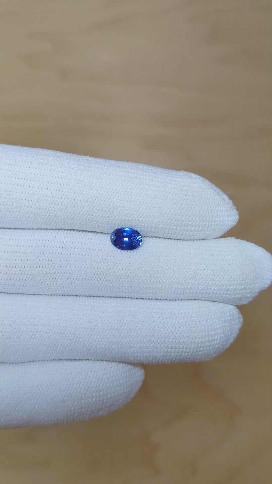1.06 Ct. Blue Sapphire from Ceylon (Sri Lanka) Size Video