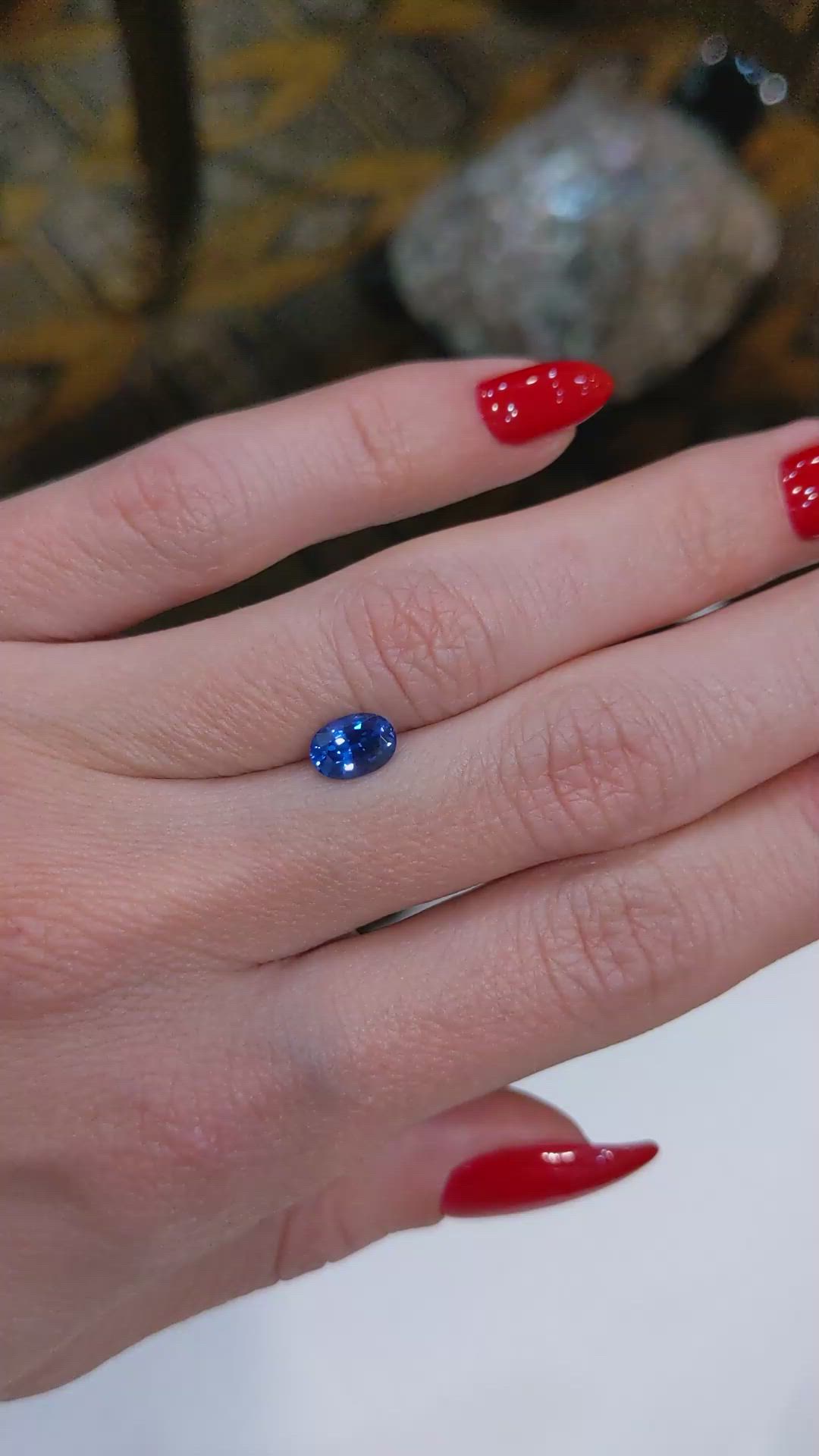 1.04 Ct. Blue Sapphire from Ceylon (Sri Lanka) Size Video