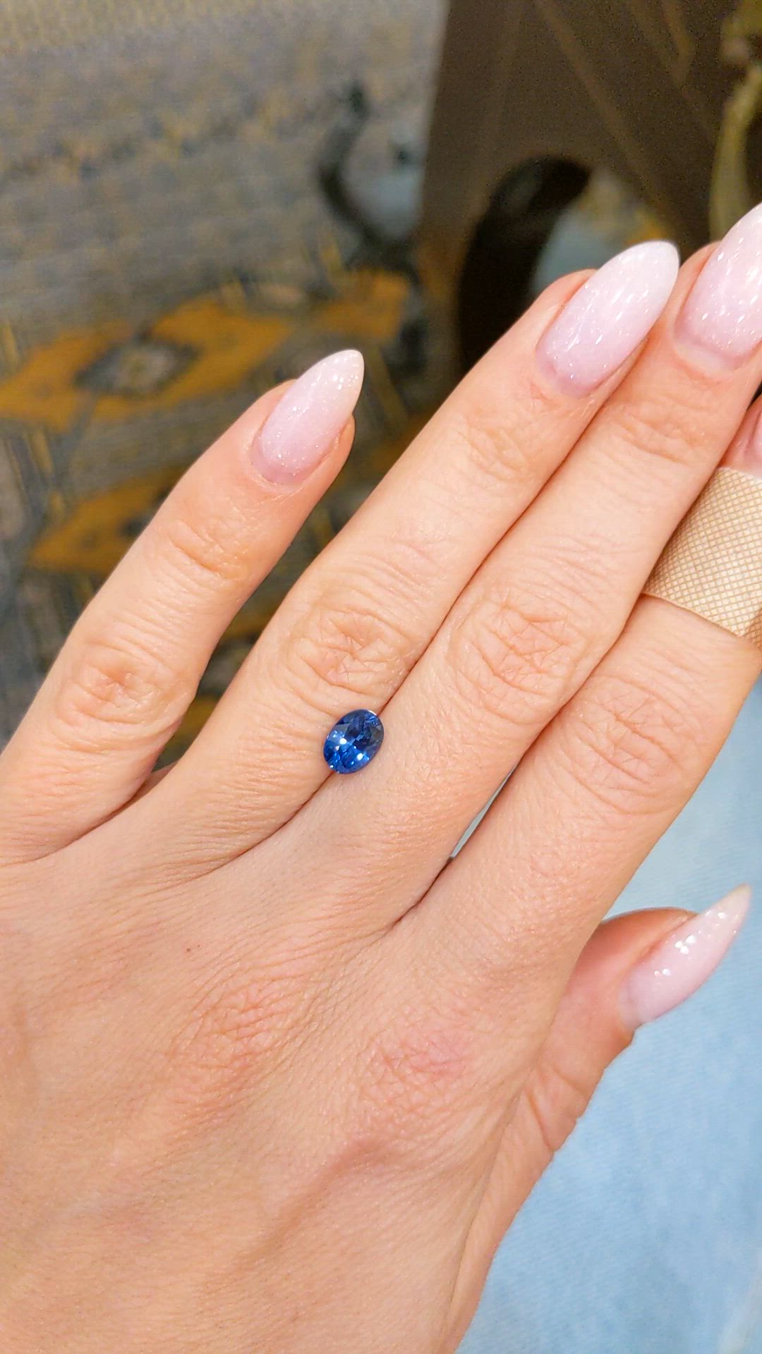 1.09 Ct. Blue Sapphire from Ceylon (Sri Lanka) Size Video