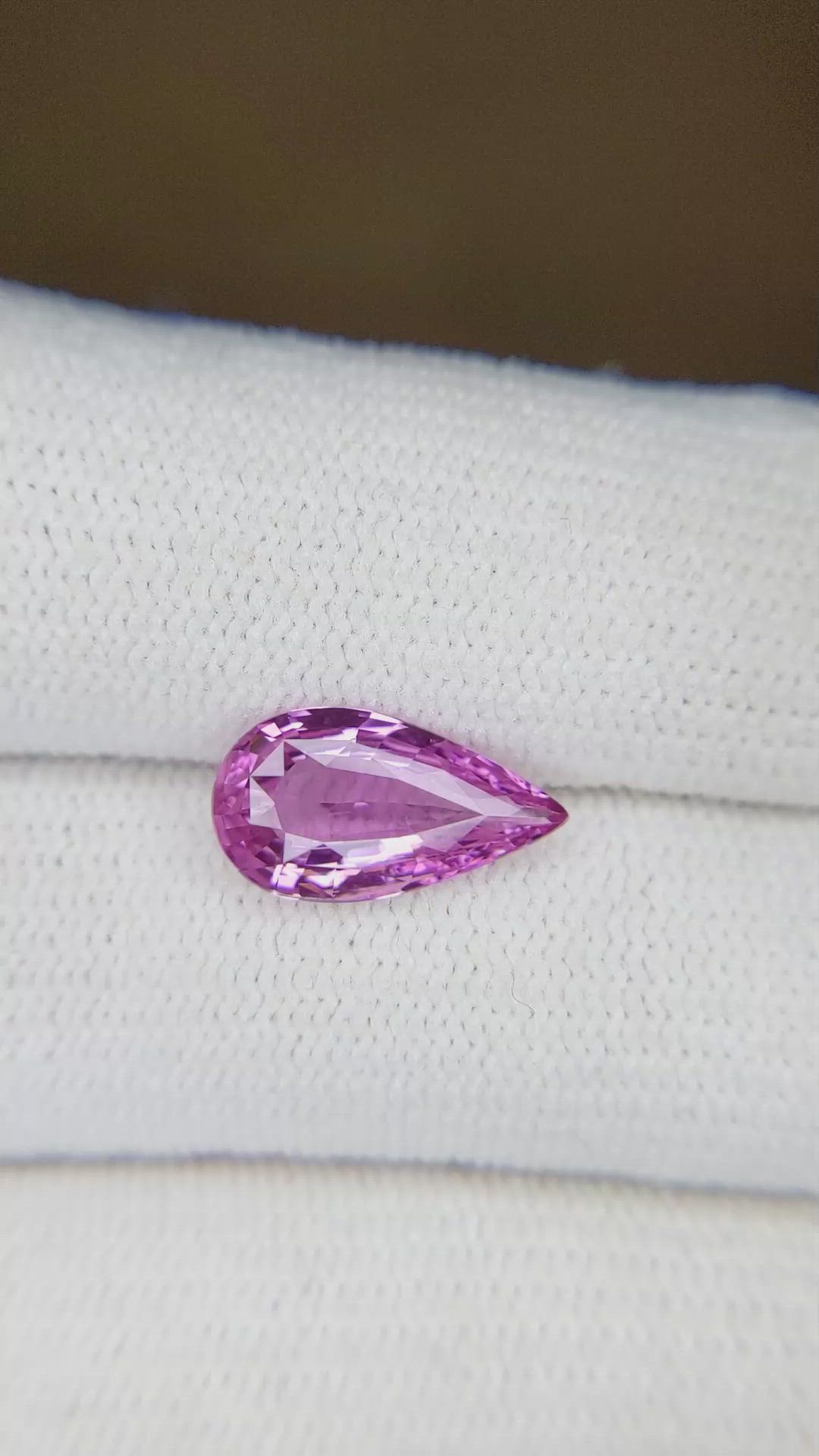 2.52 Ct. Pink Sapphire from Ceylon (Sri Lanka) Size Video