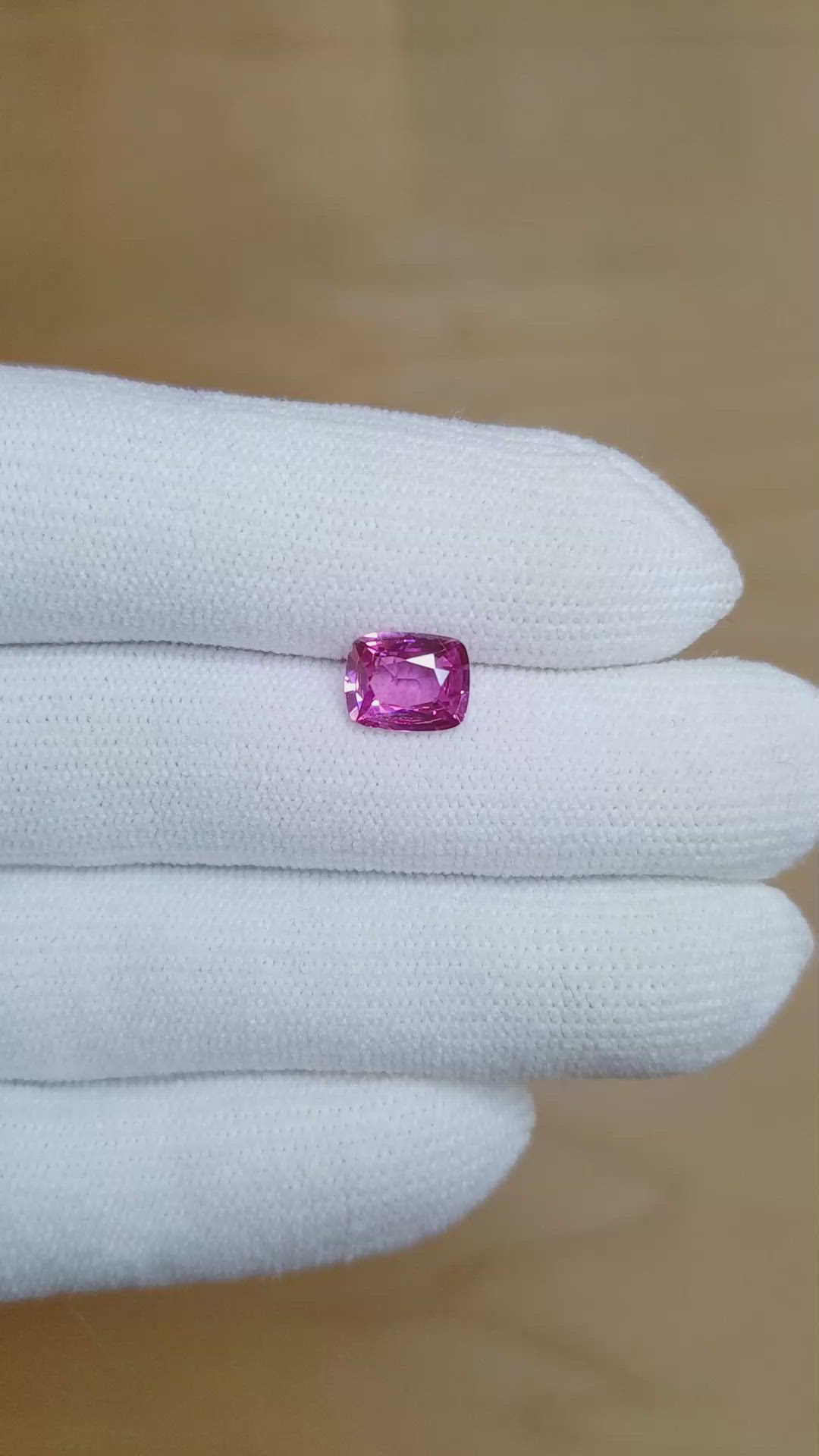 1.61 Ct. Pink Sapphire from Ceylon (Sri Lanka) Size Video