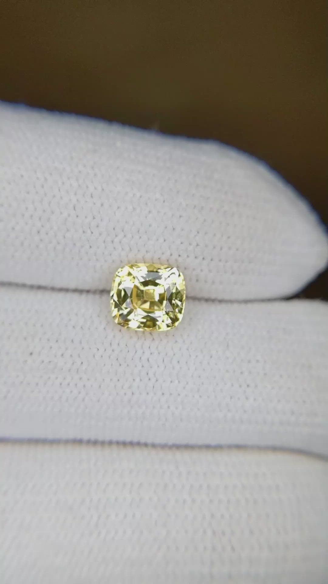1.76 Ct. Yellow Sapphire from Ceylon (Sri Lanka) Size Video