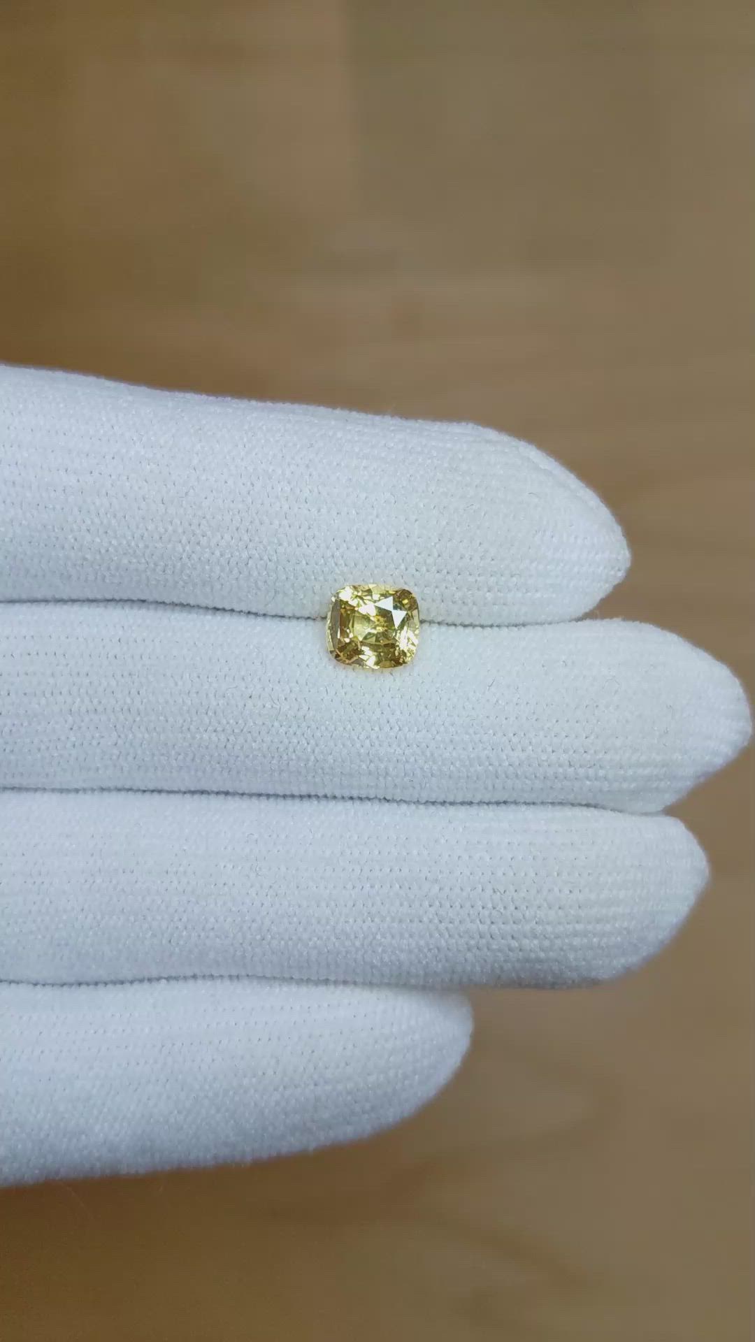 1.76 Ct. Yellow Sapphire from Ceylon (Sri Lanka) Size Video