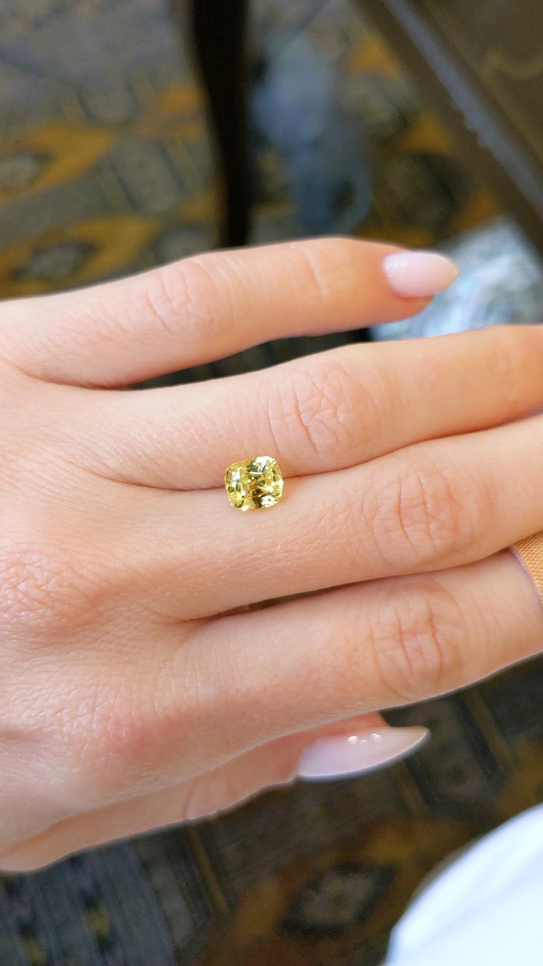 1.76 Ct. Yellow Sapphire from Ceylon (Sri Lanka) Size Video