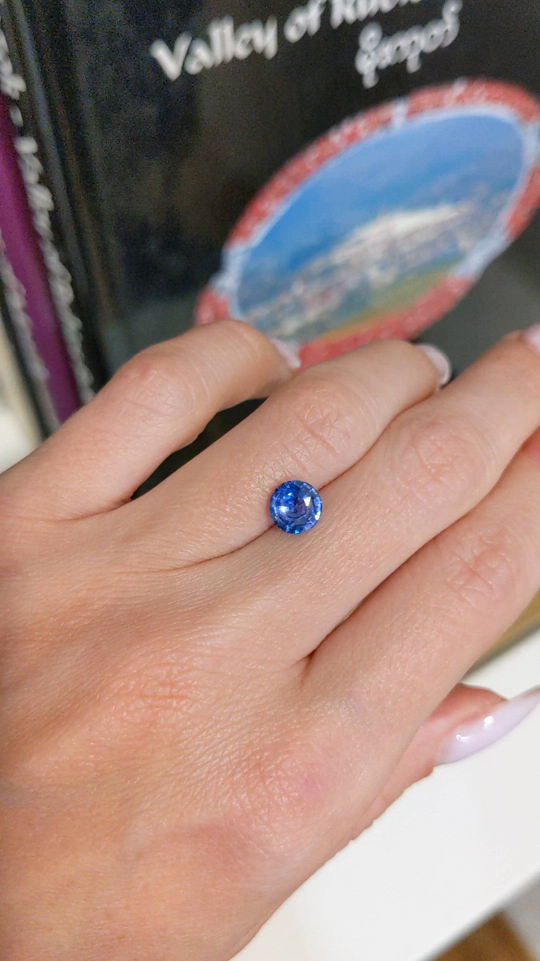 1.57 Ct. Blue Sapphire from Ceylon (Sri Lanka) Size Video