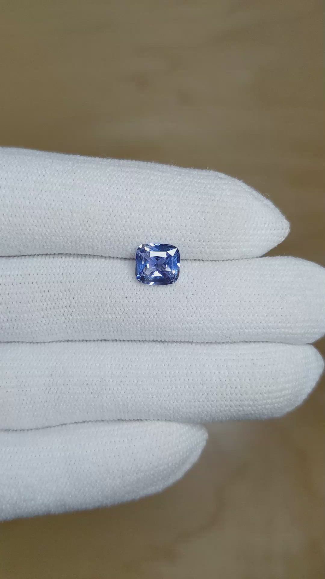 1.61 Ct. Blue Sapphire from Ceylon (Sri Lanka) Size Video