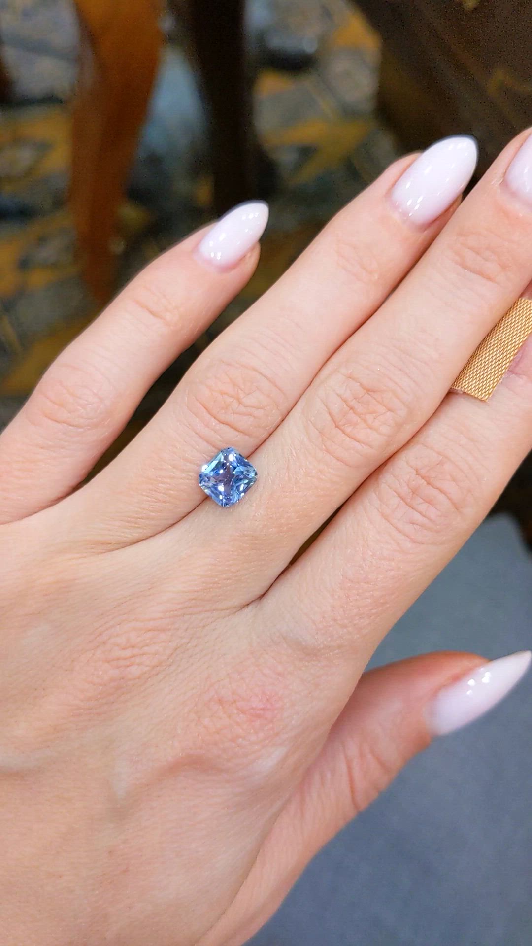 1.61 Ct. Blue Sapphire from Ceylon (Sri Lanka) Size Video
