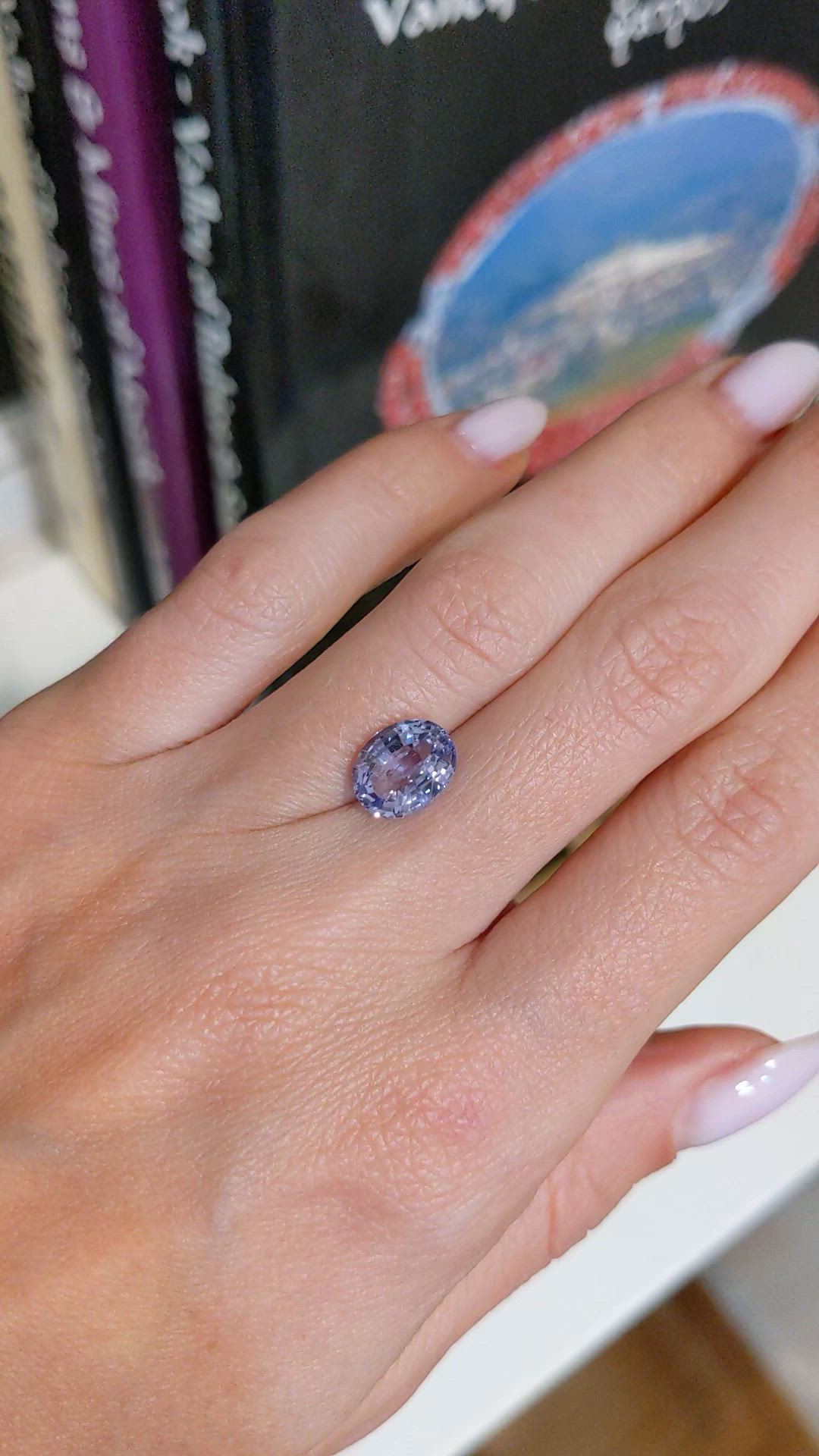 3.01 Ct. Purple Sapphire from Ceylon (Sri Lanka) Size Video