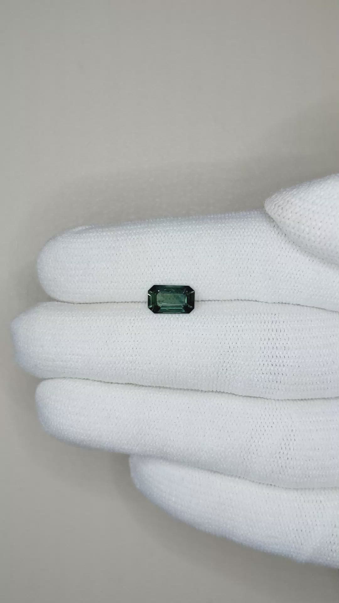 1.13 Ct. Bluish Green Sapphire from Madagascar Size Video