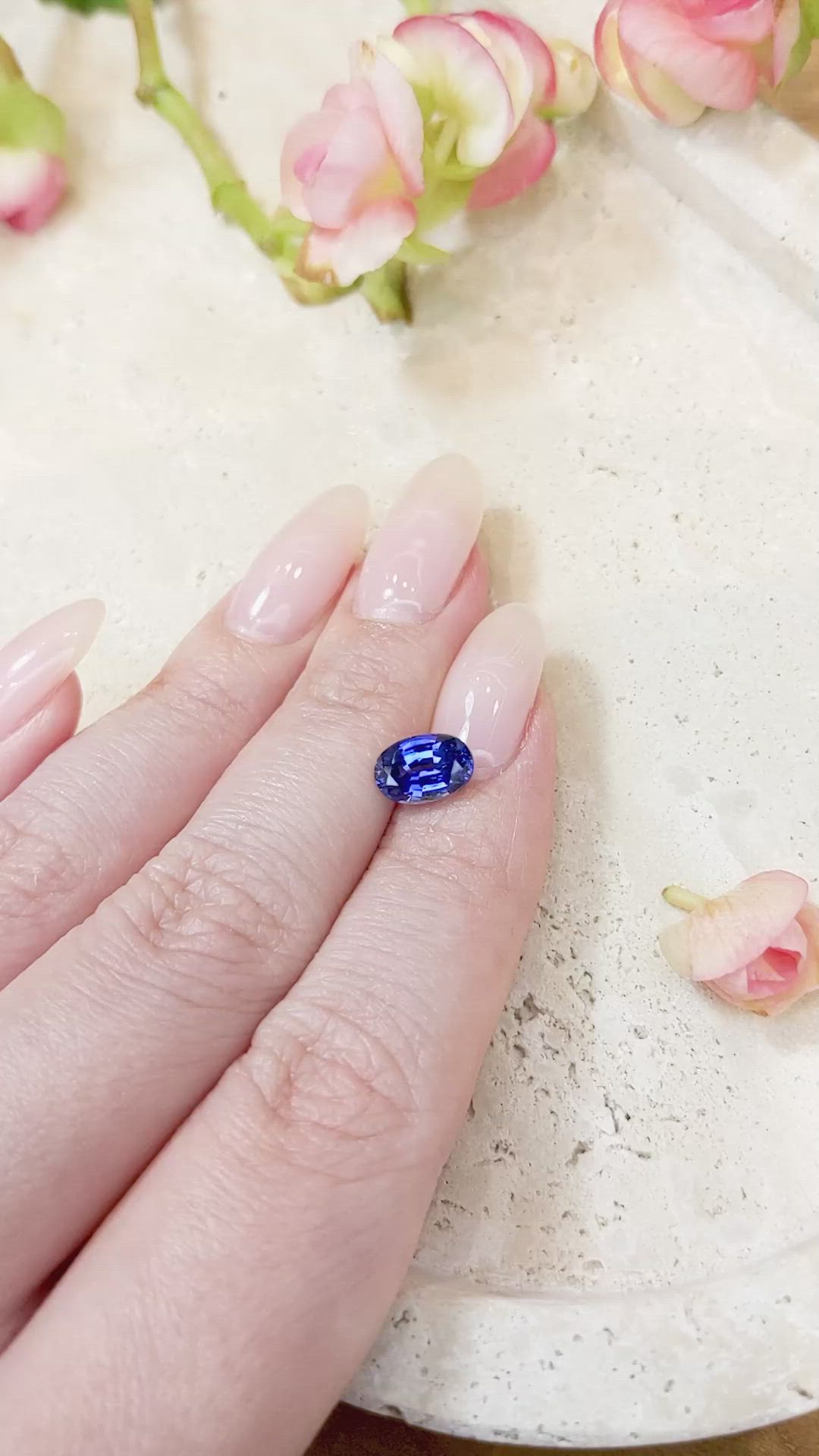 2.03 Ct. Blue Sapphire from Ceylon (Sri Lanka) Size Video