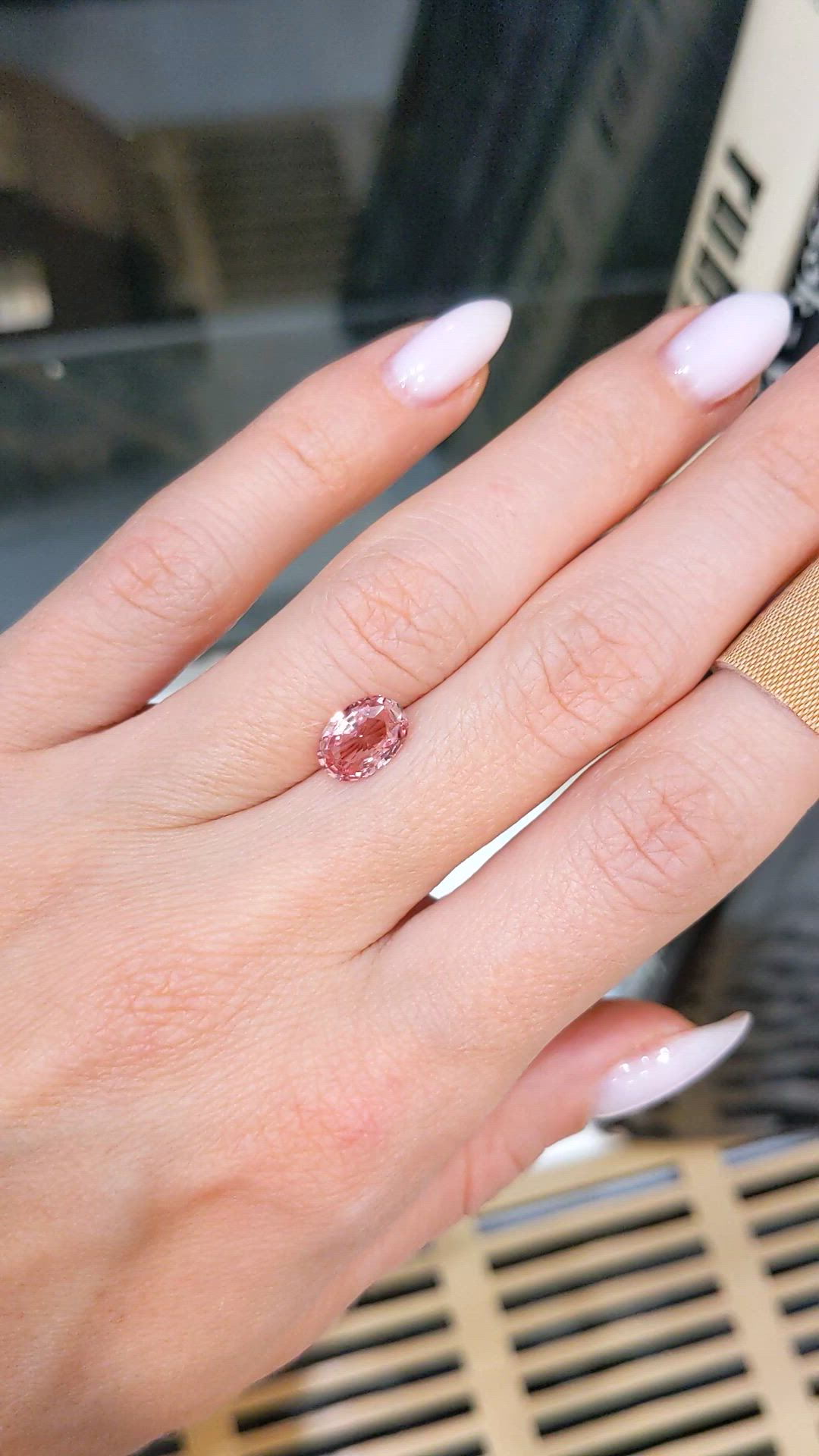 1.69 Ct. Padparadscha Sapphire from Ceylon (Sri Lanka) Size Video