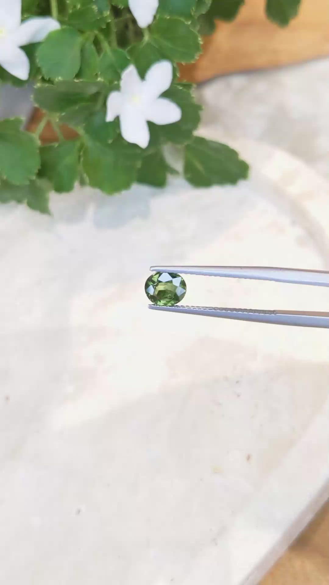 1.11 Ct. Green Sapphire from Thailand Size Video