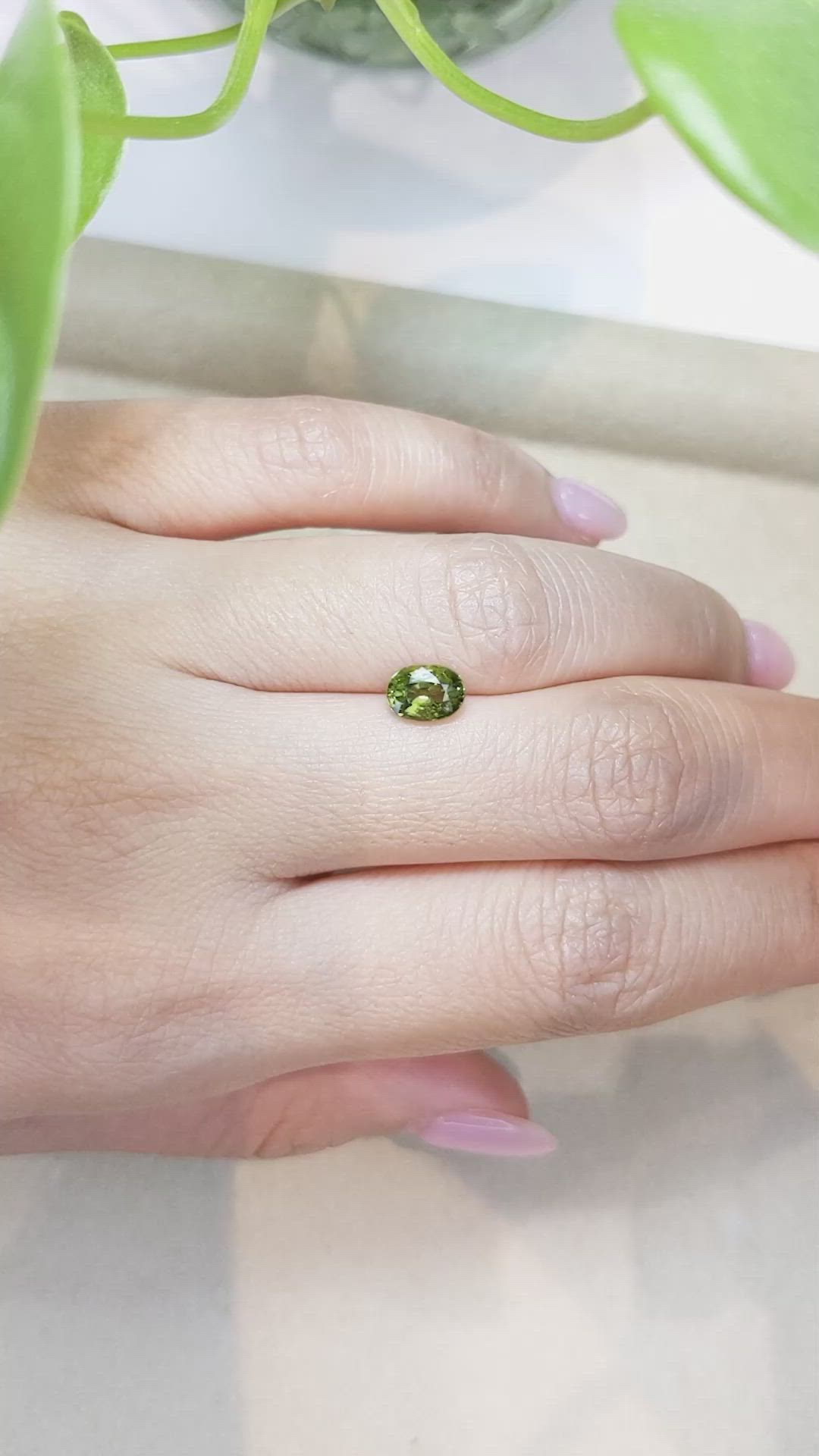 1.32 Ct. Green Sapphire from Thailand Size Video