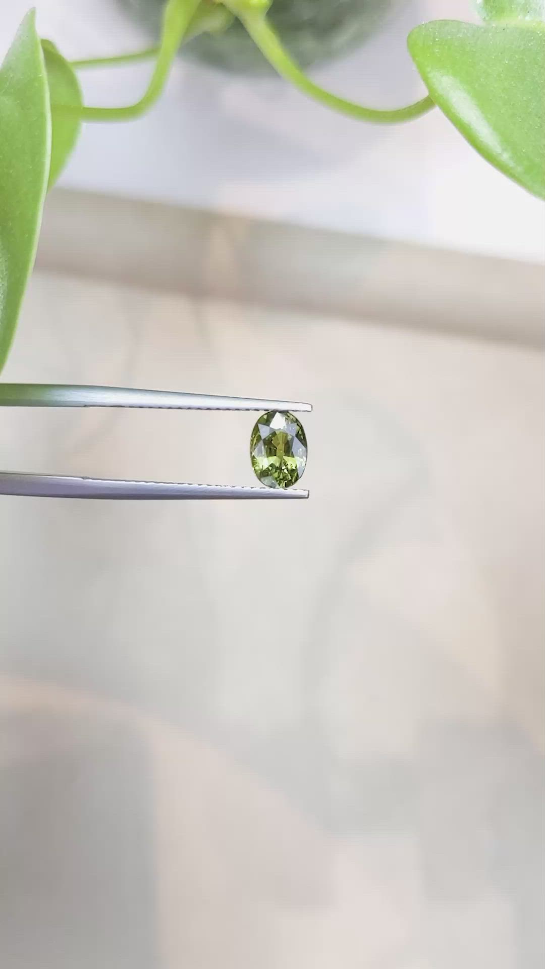 1.32 Ct. Green Sapphire from Thailand Size Video