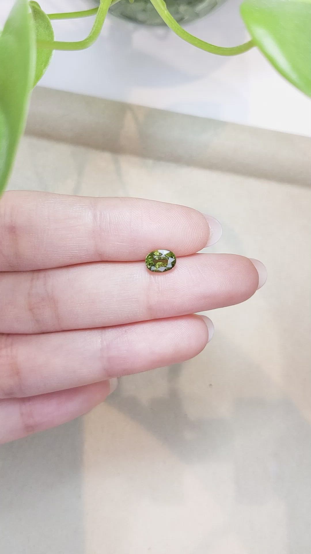 1.32 Ct. Green Sapphire from Thailand Size Video