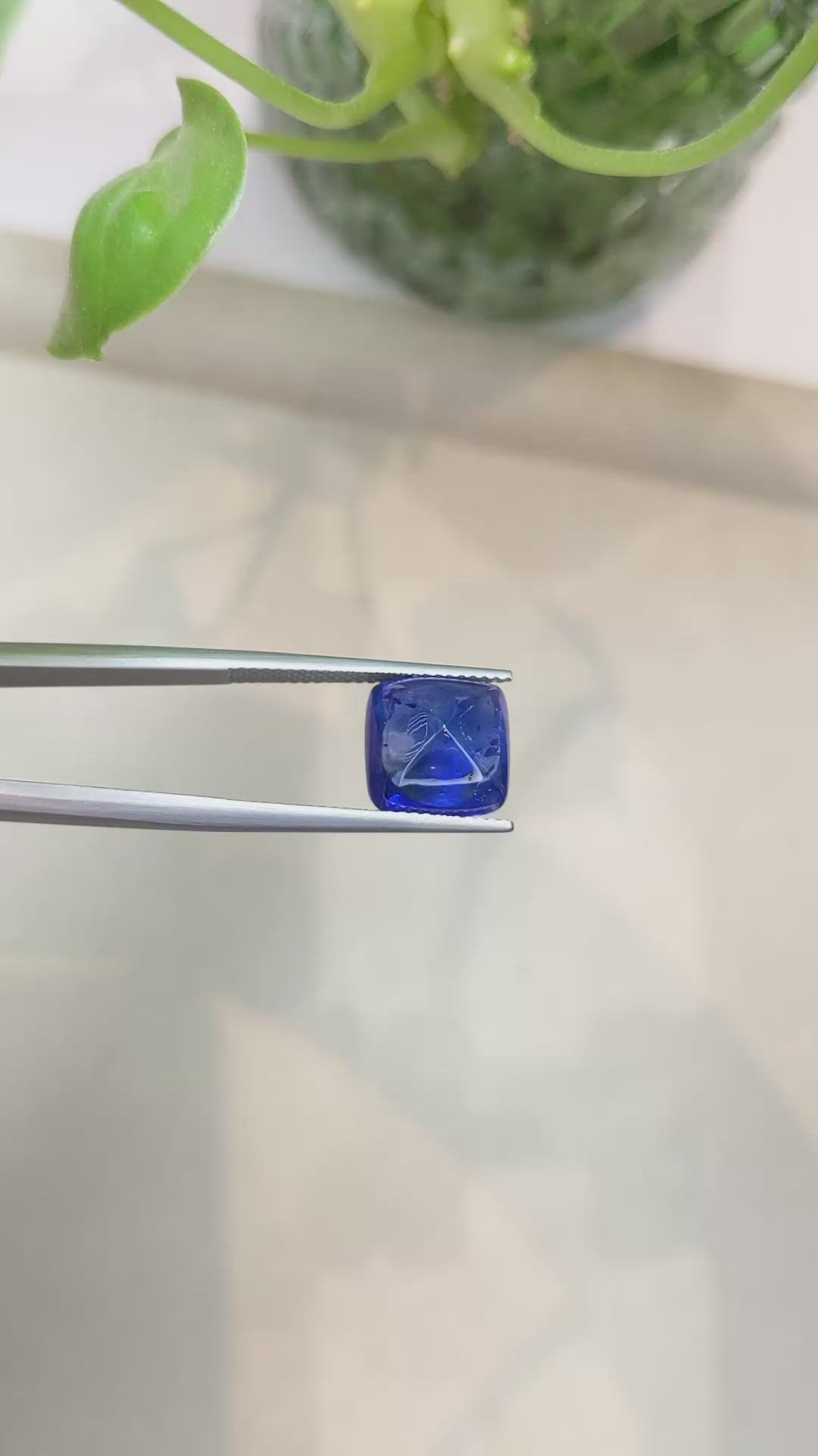 7.28 Ct. Blue Cabochon Sapphire from Ceylon (Sri Lanka) Size Video