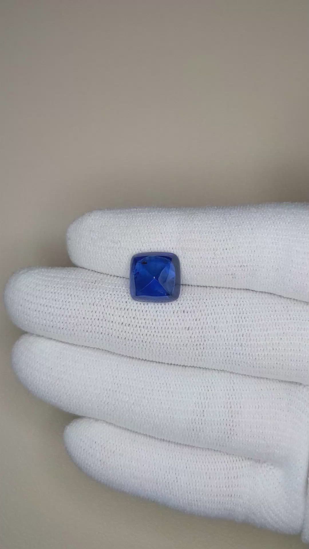 7.28 Ct. Blue Cabochon Sapphire from Ceylon (Sri Lanka) Size Video