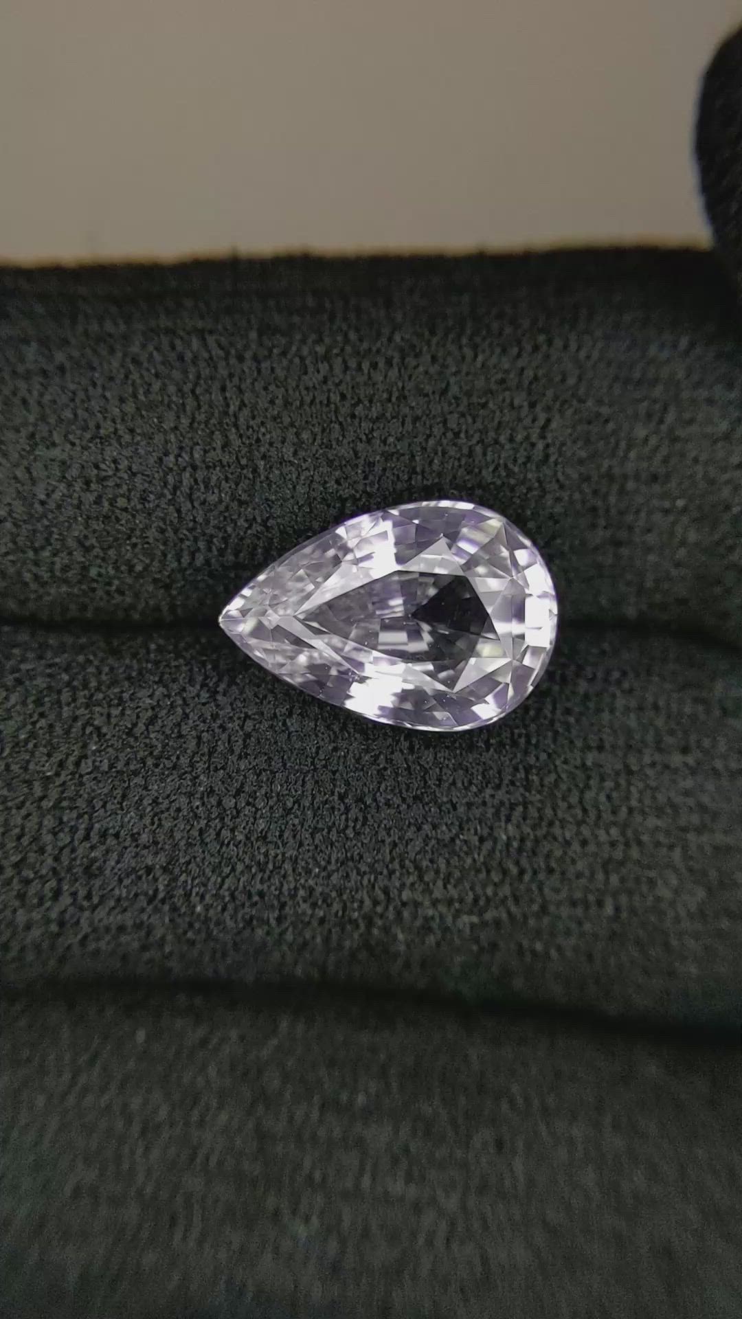 5.50 Ct. White Sapphire from Ceylon (Sri Lanka) Size Video