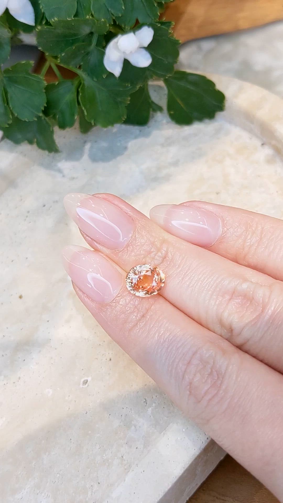 3.52 Ct. Padparadscha Sapphire from Ceylon (Sri Lanka) Size Video