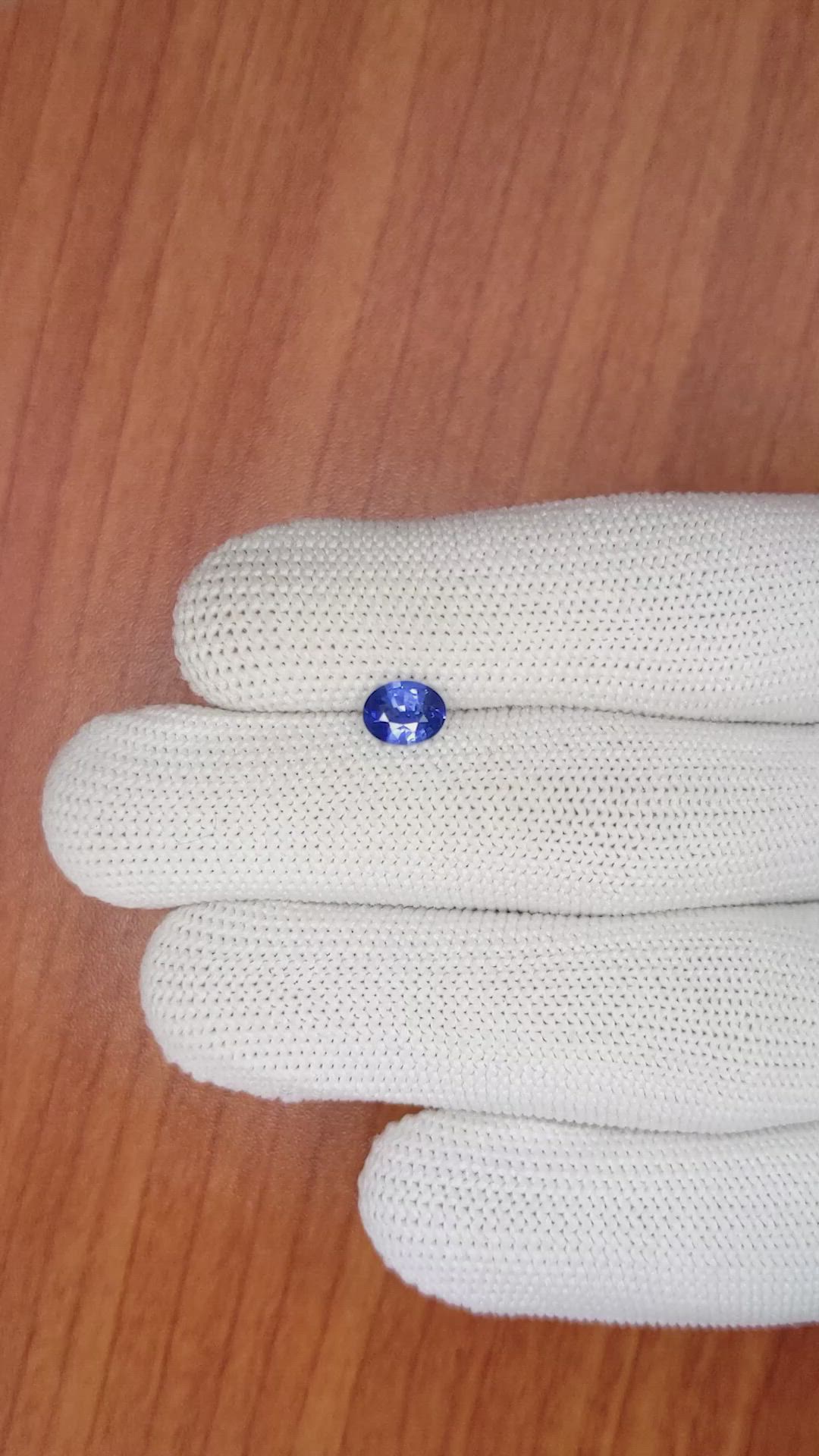 0.84 Ct. Blue Sapphire from Ceylon (Sri Lanka) Size Video