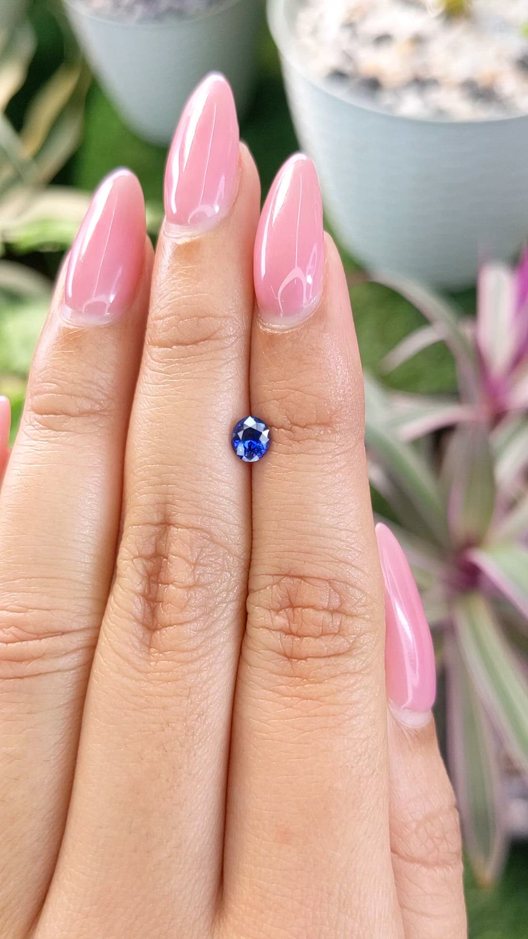 0.58 Ct. Blue Sapphire from Ceylon (Sri Lanka) Size Video