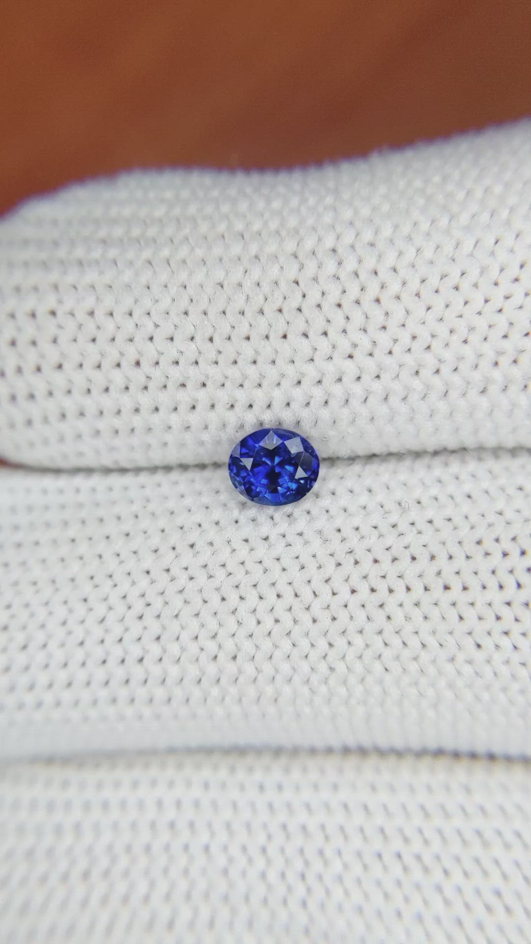 0.58 Ct. Blue Sapphire from Ceylon (Sri Lanka) Size Video