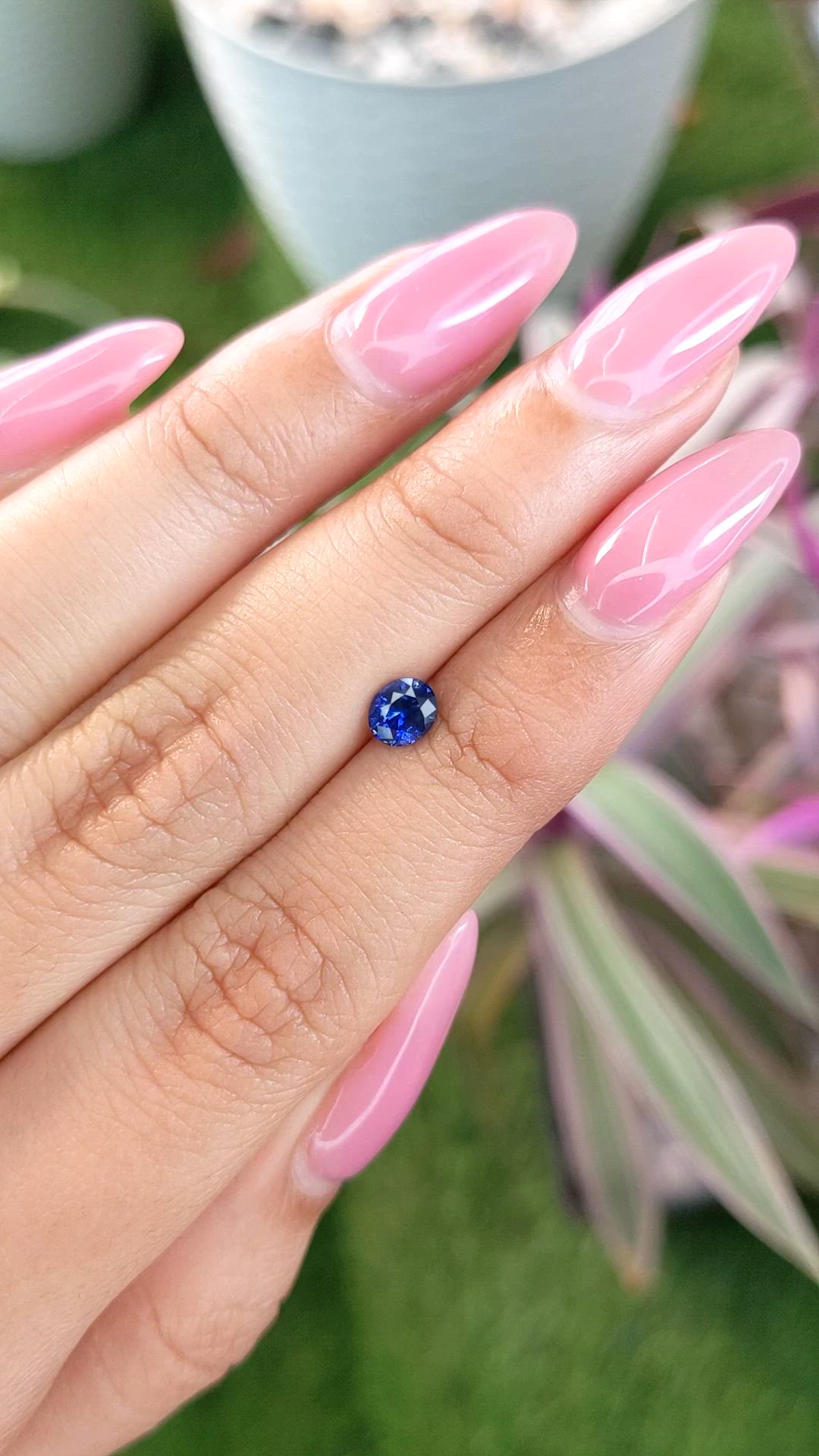 0.58 Ct. Blue Sapphire from Ceylon (Sri Lanka) Size Video