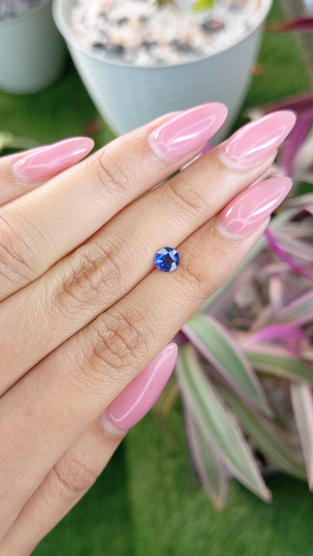 0.58 Ct. Blue Sapphire from Ceylon (Sri Lanka) Size Video