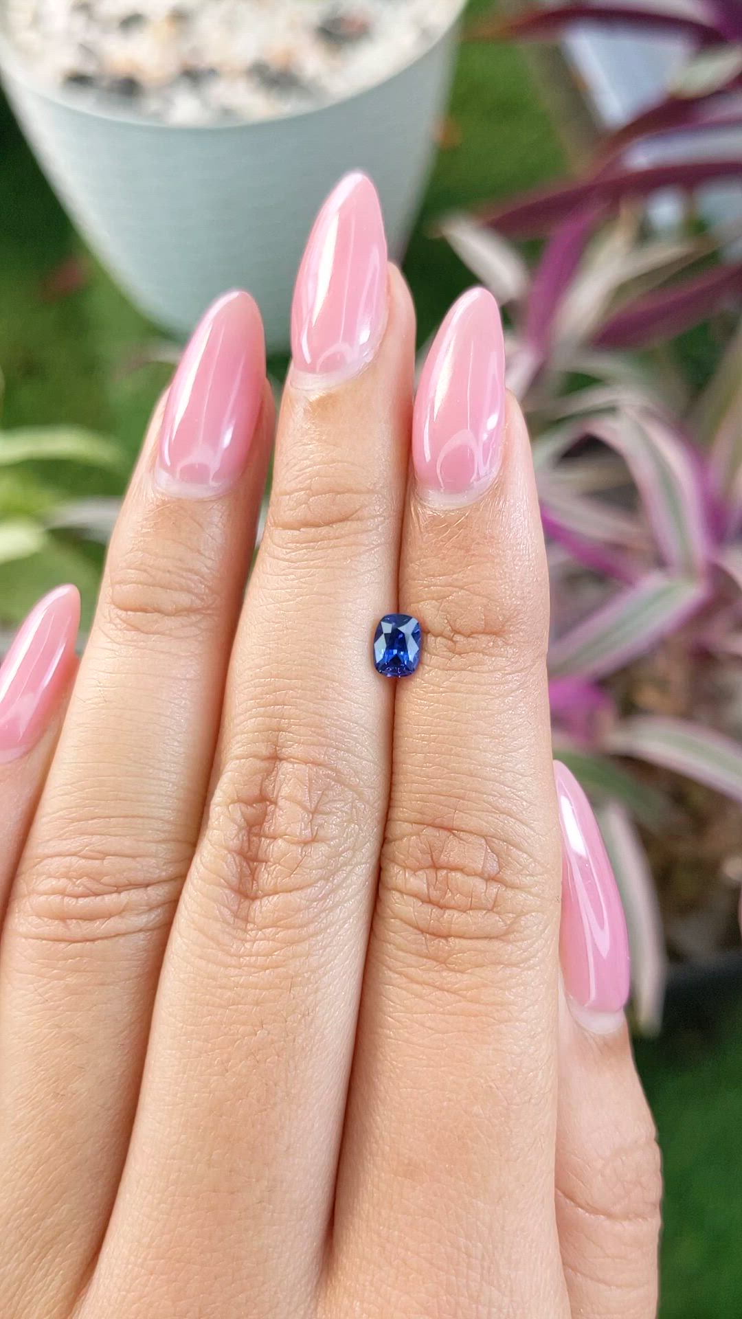 0.68 Ct. Blue Sapphire from Ceylon (Sri Lanka) Size Video
