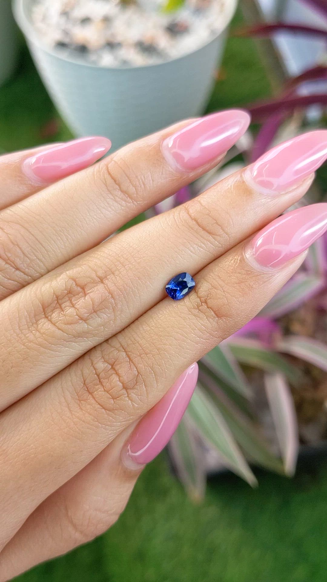 0.68 Ct. Blue Sapphire from Ceylon (Sri Lanka) Size Video