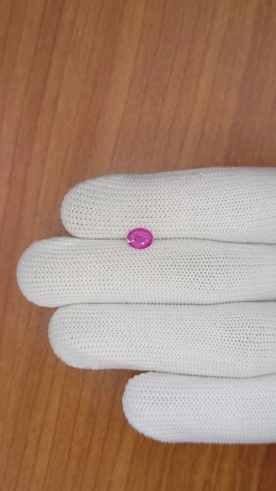0.60 Ct. Pink Sapphire from Ceylon (Sri Lanka) Size Video