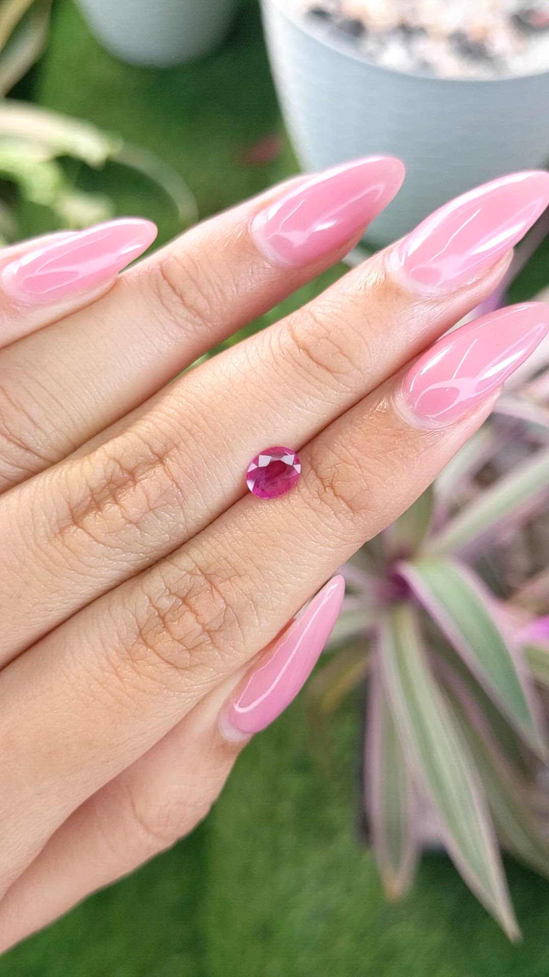 0.60 Ct. Pink Sapphire from Ceylon (Sri Lanka) Size Video