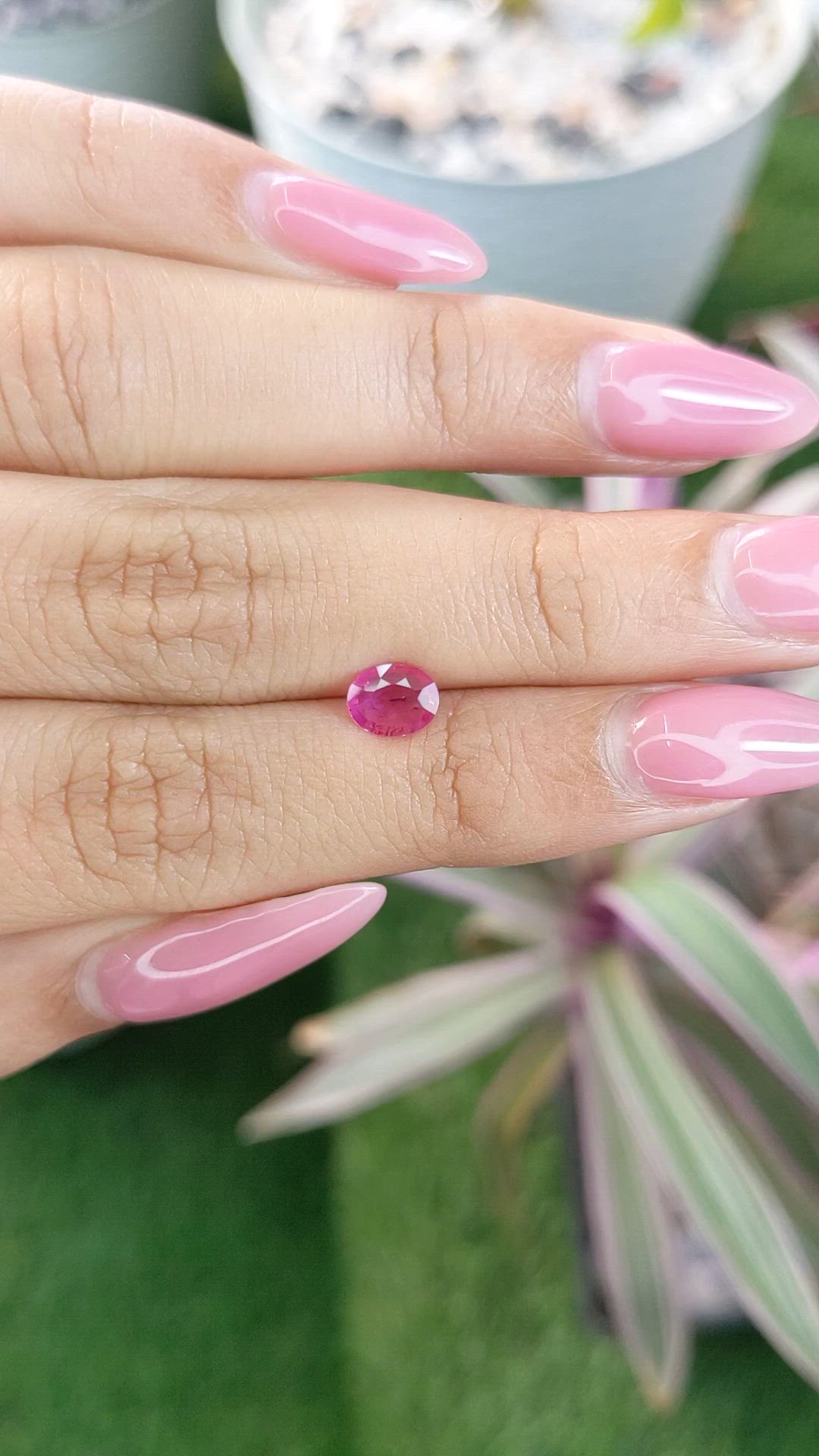0.60 Ct. Pink Sapphire from Ceylon (Sri Lanka) Size Video