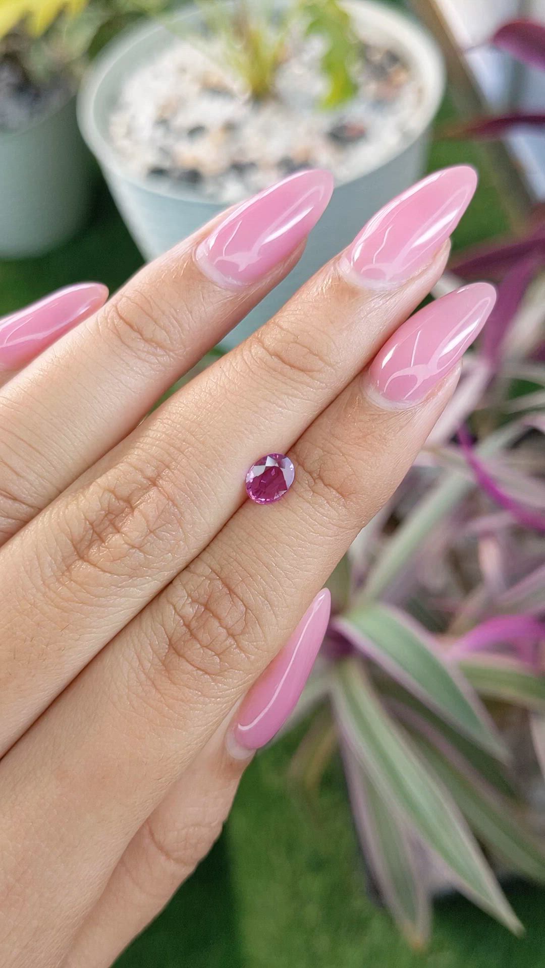 0.64 Ct. Purplish Pink Sapphire from Ceylon (Sri Lanka) Size Video