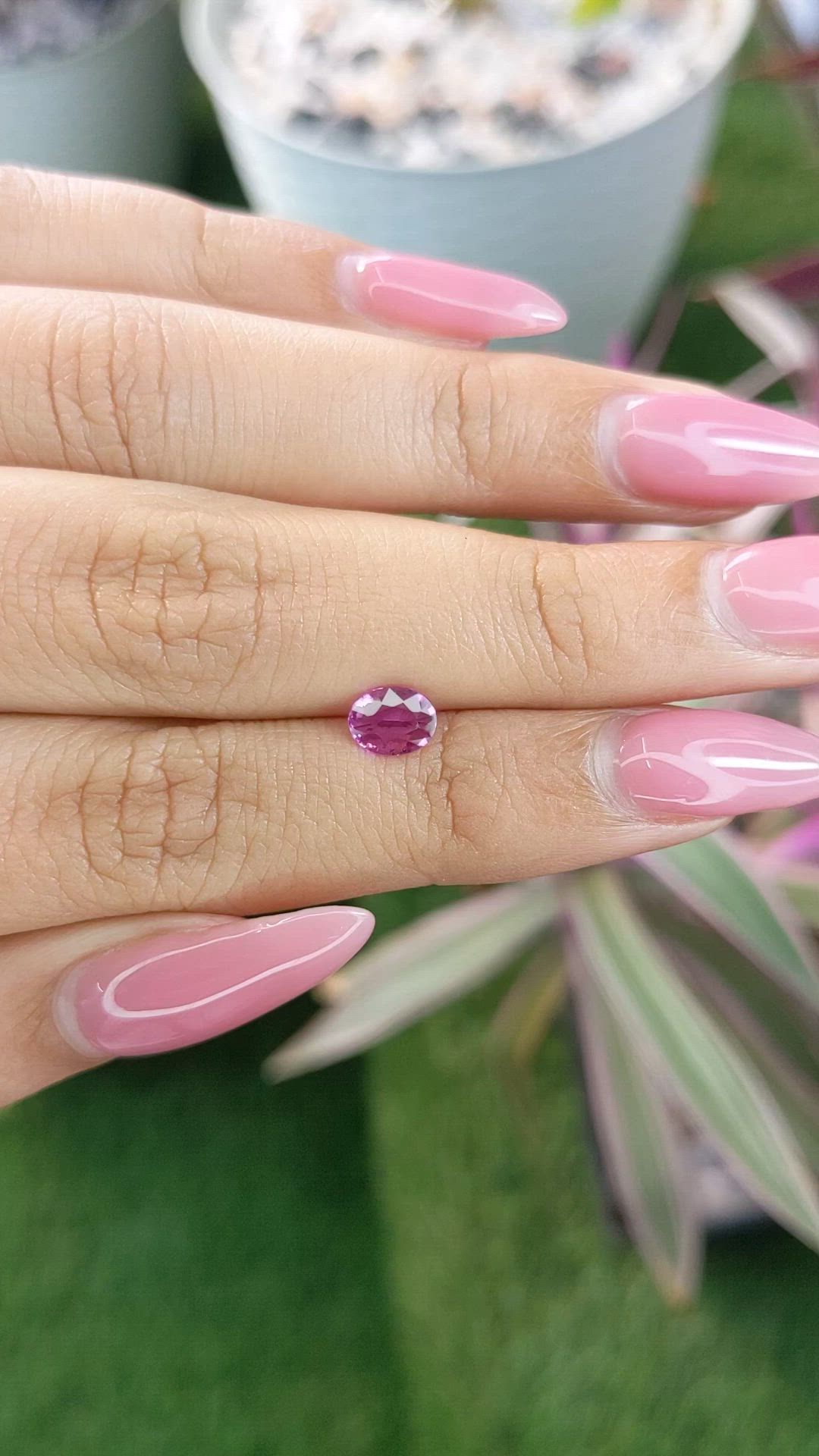 0.64 Ct. Purplish Pink Sapphire from Ceylon (Sri Lanka) Size Video