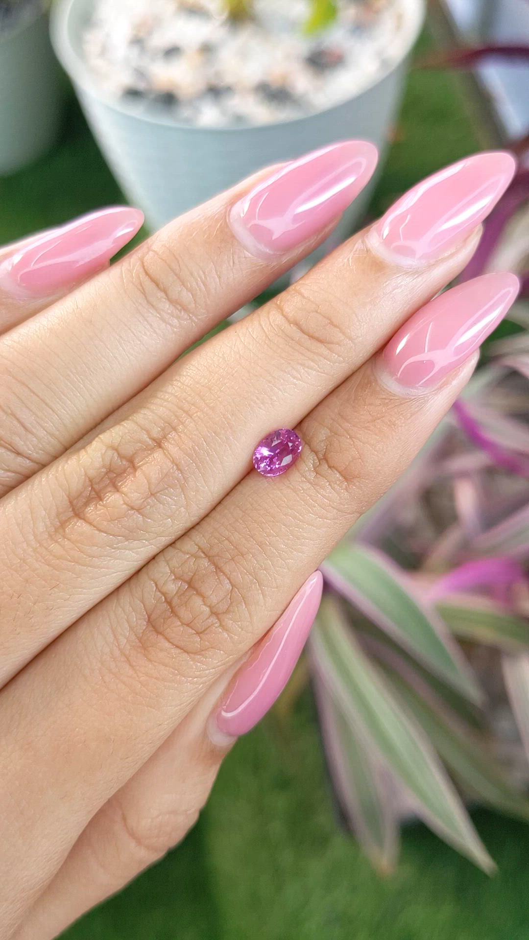 0.72 Ct. Pinkish Purple Sapphire from Ceylon (Sri Lanka) Size Video