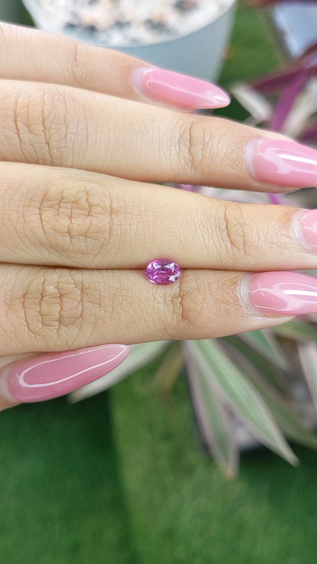 0.72 Ct. Pinkish Purple Sapphire from Ceylon (Sri Lanka) Size Video