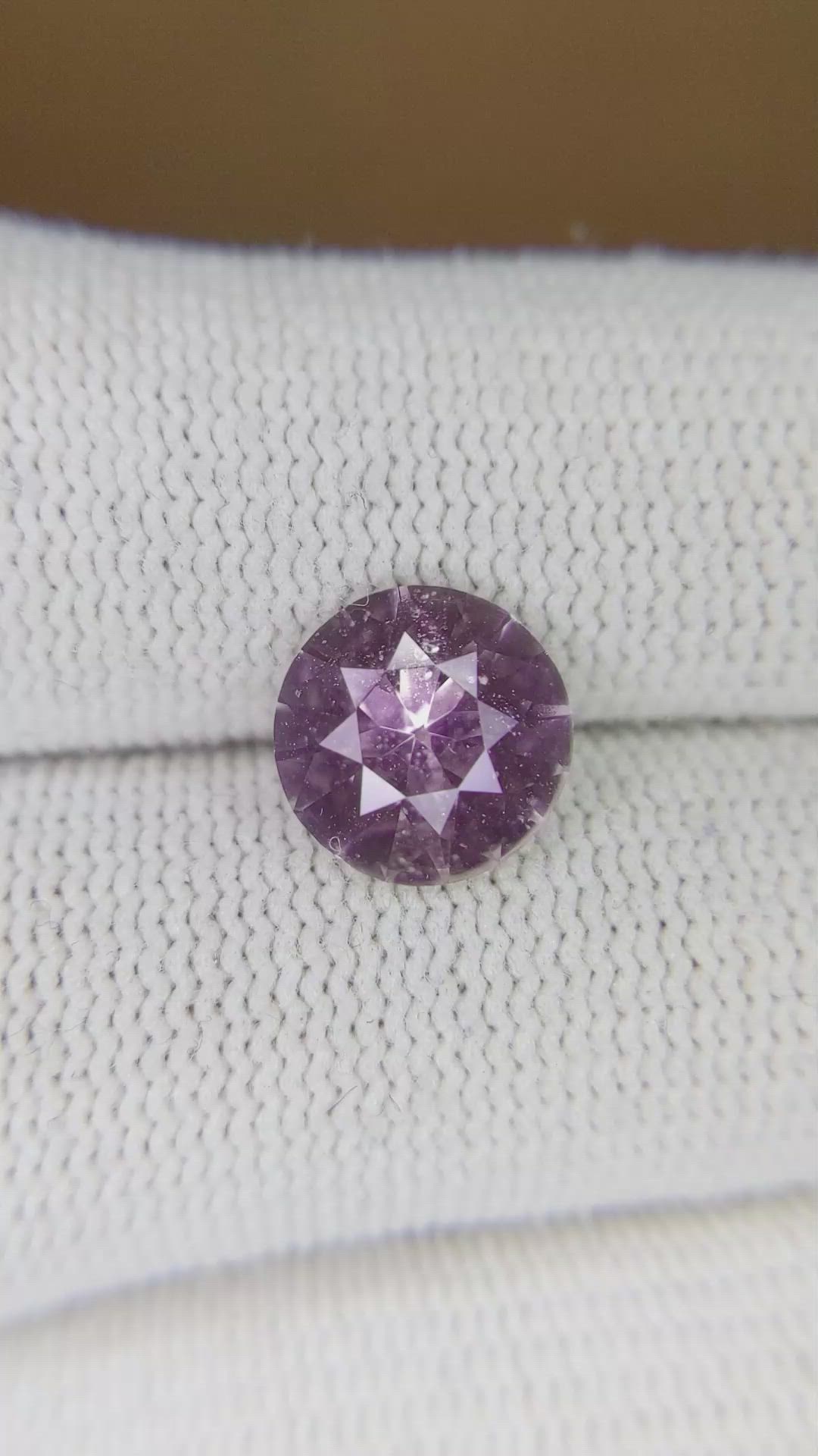 2.64 Ct. Pinkish Purple Sapphire from Ceylon (Sri Lanka) Size Video