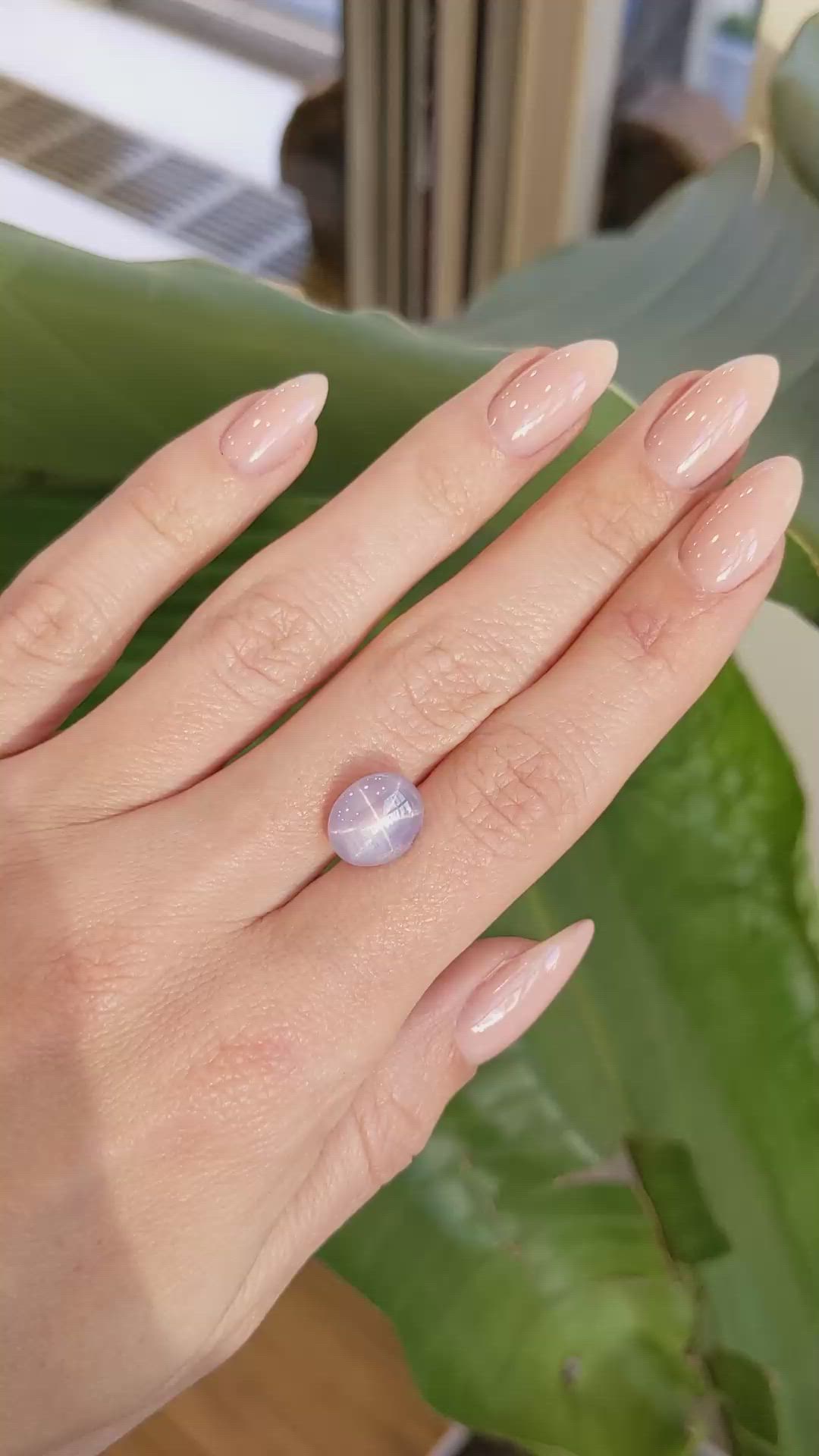 5.38 Ct. Purple Star Sapphire from Ceylon (Sri Lanka) Size Video