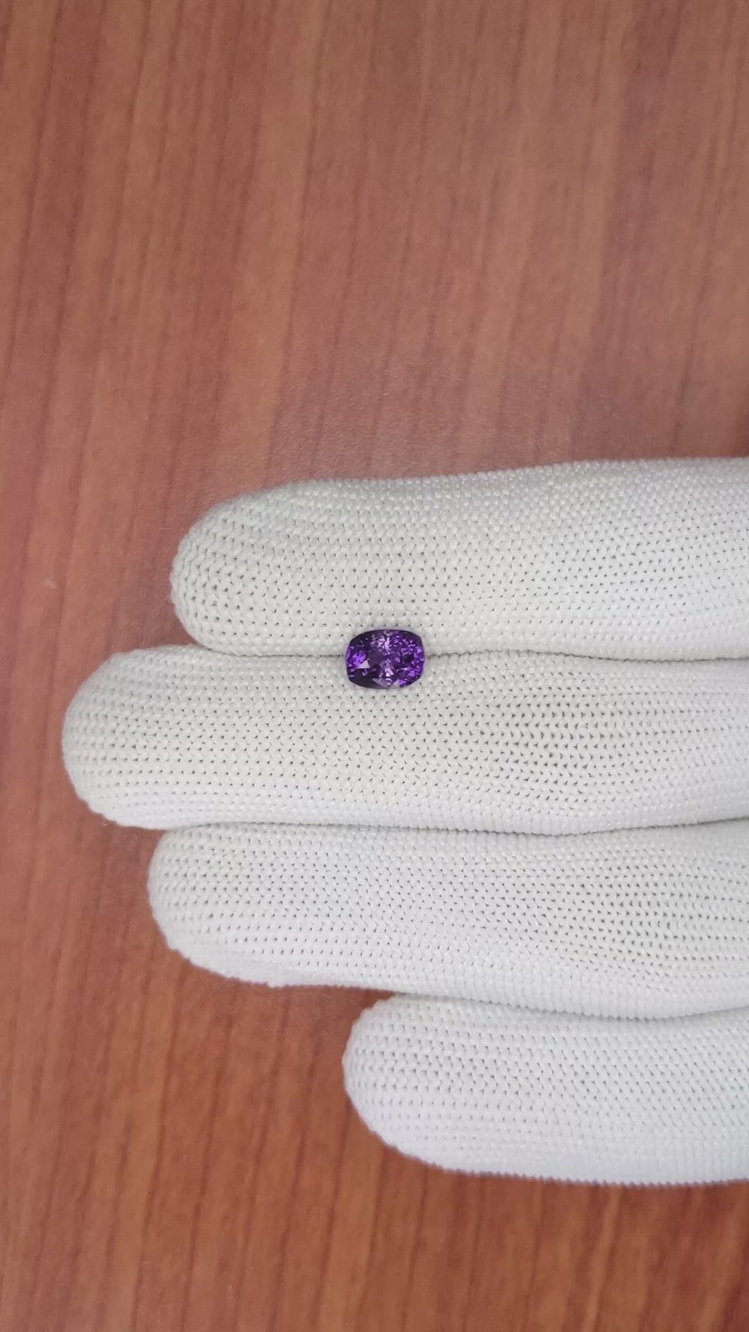 1.65 Ct. Purple Sapphire from Ceylon (Sri Lanka) Size Video